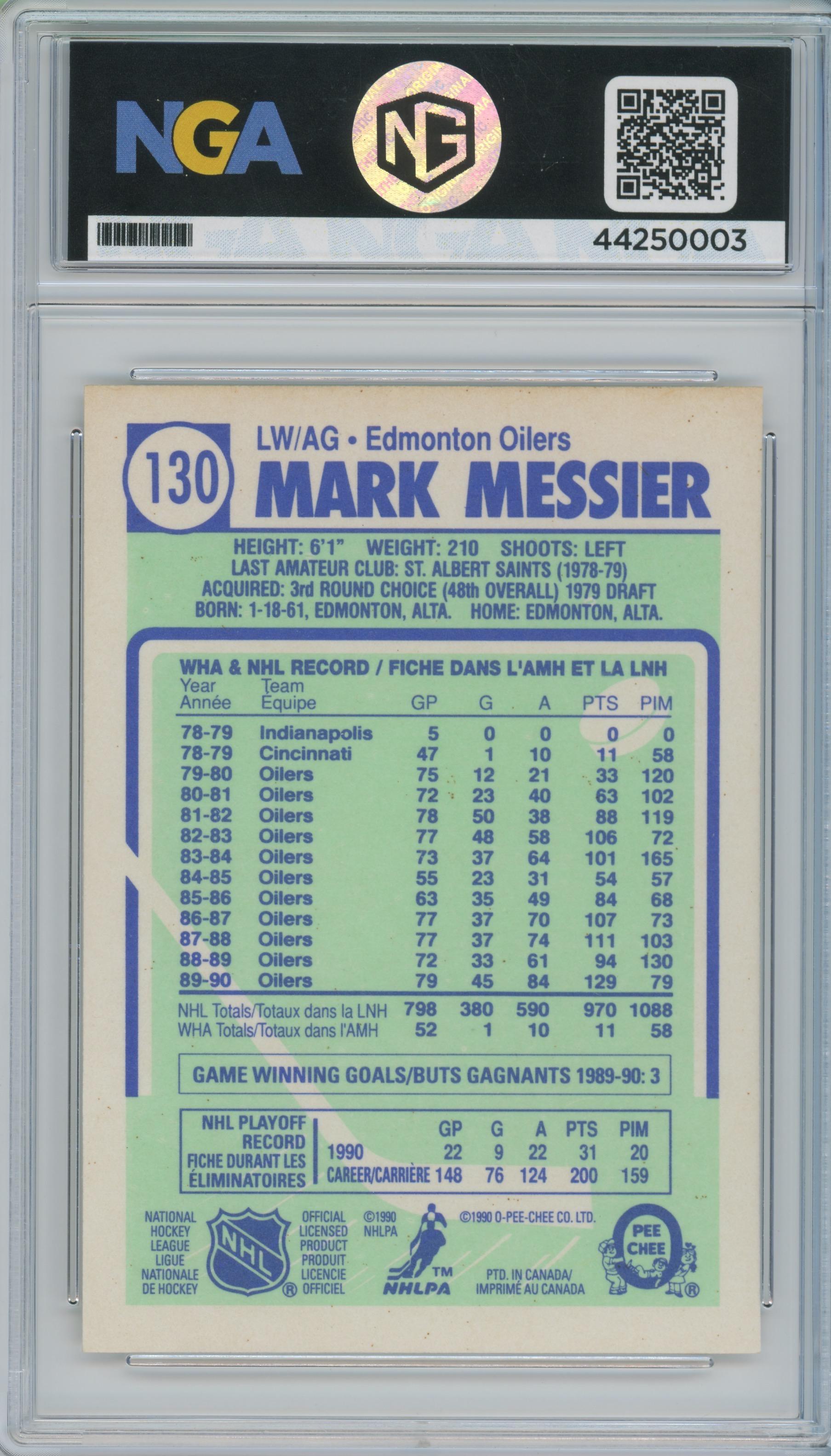1990-91 O-Pee-Chee #130 Mark Messier Other 8