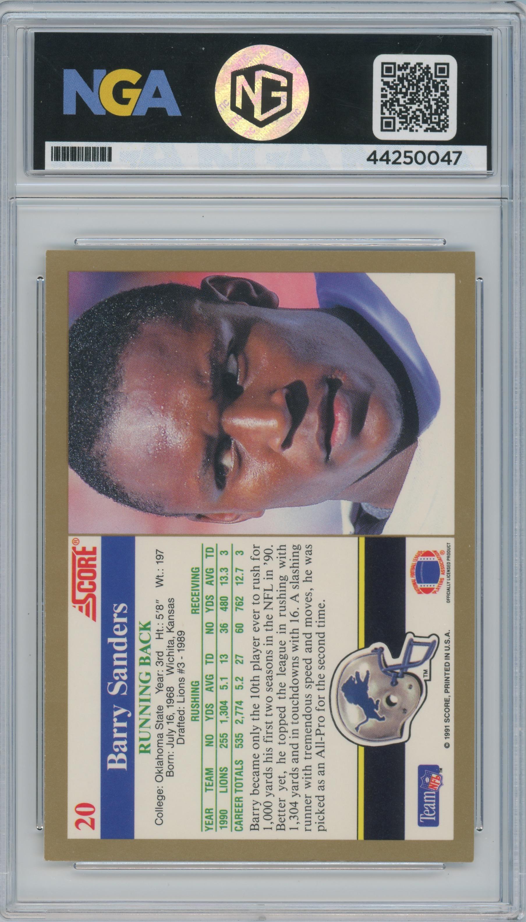 1991 Score #20 Barry Sanders Other 8