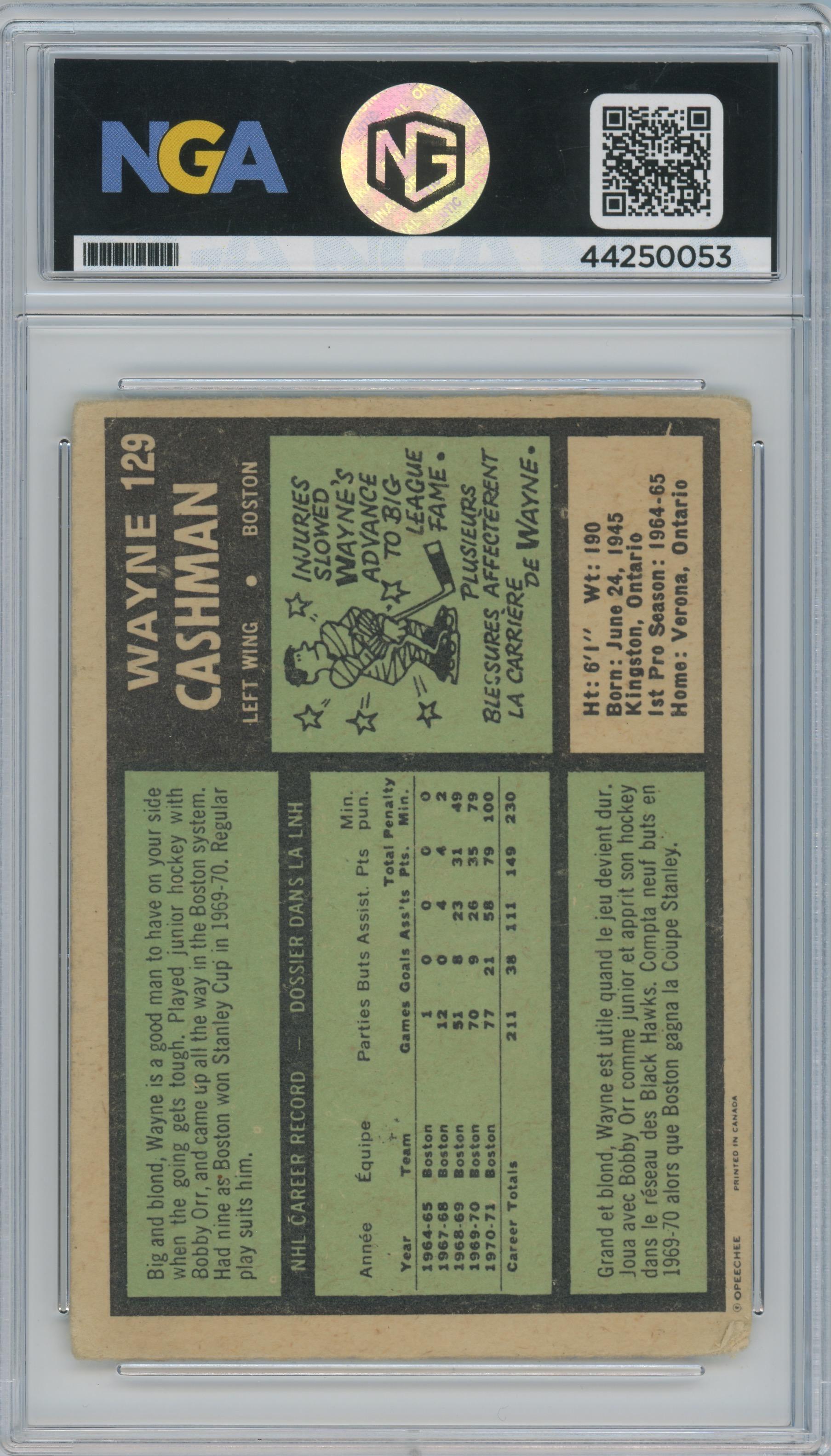 1971-72 Topps #129 Wayne Cashman Other 4