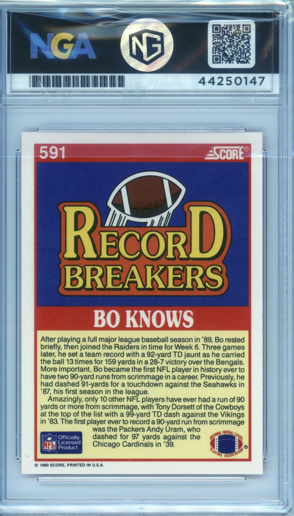 1990 Score #591 Bo Jackson Other 10