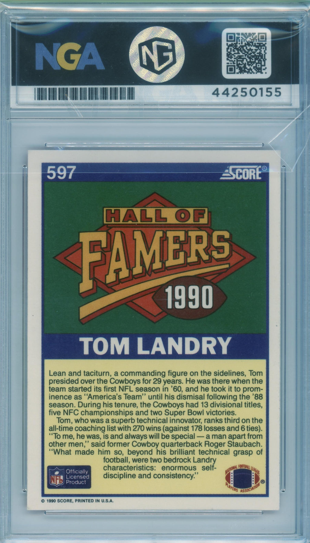 1990 Score #597 Tom Landry Other 10