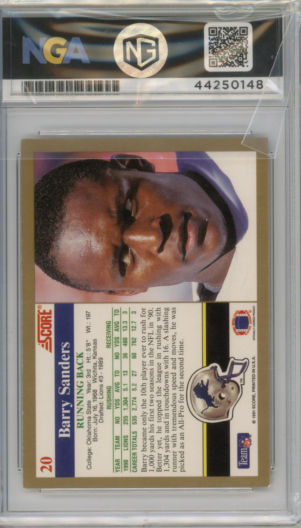 1991 Score #20 Barry Sanders Other 9.5