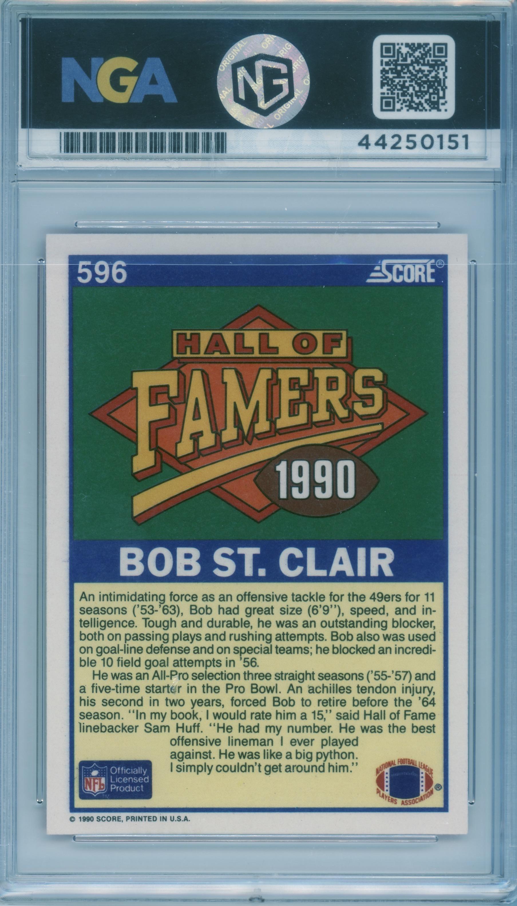 1990 Score #596 Bob St. Clair Other 8.5