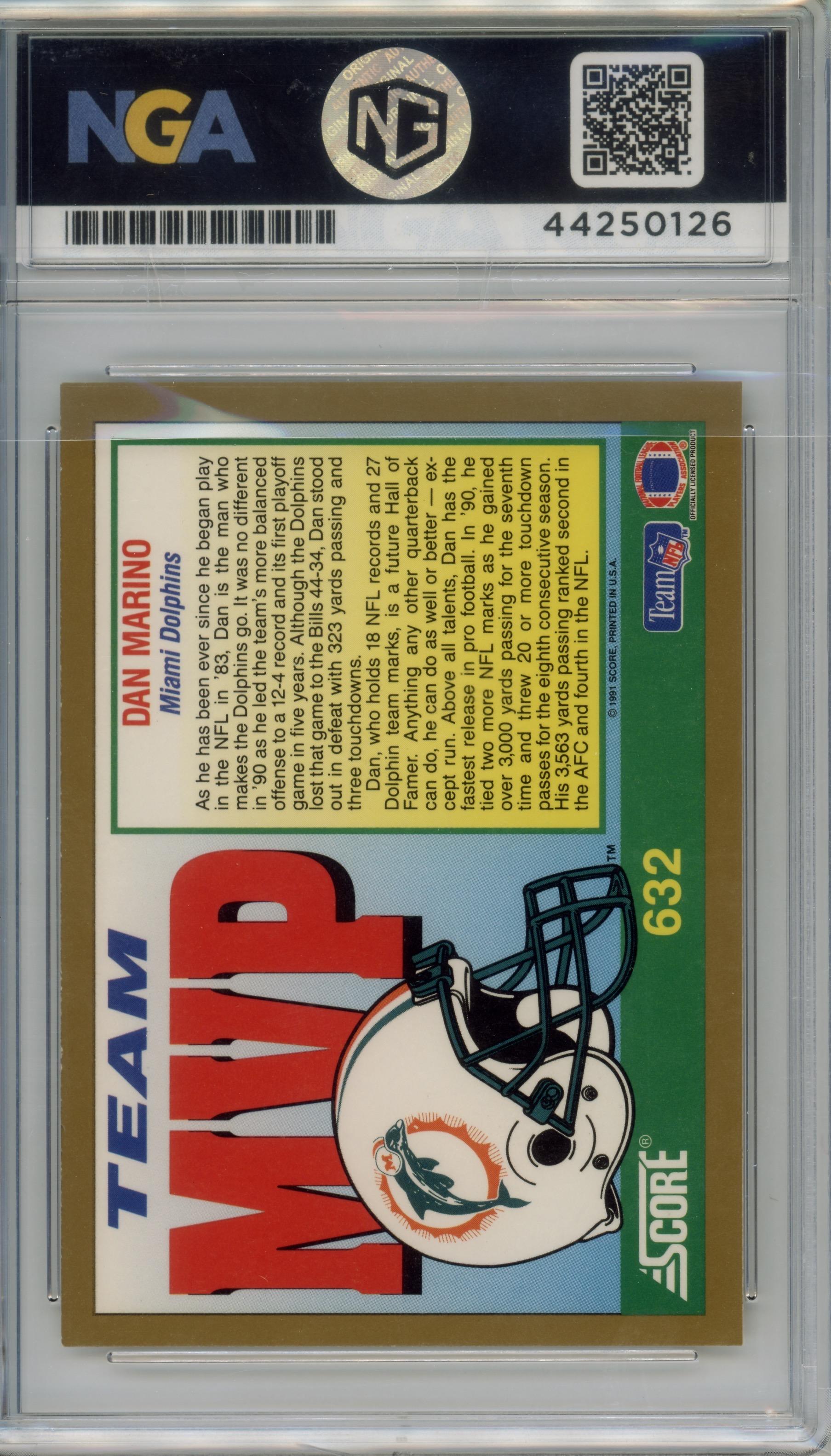 1991 Score #632 Dan Marino Other 9.5