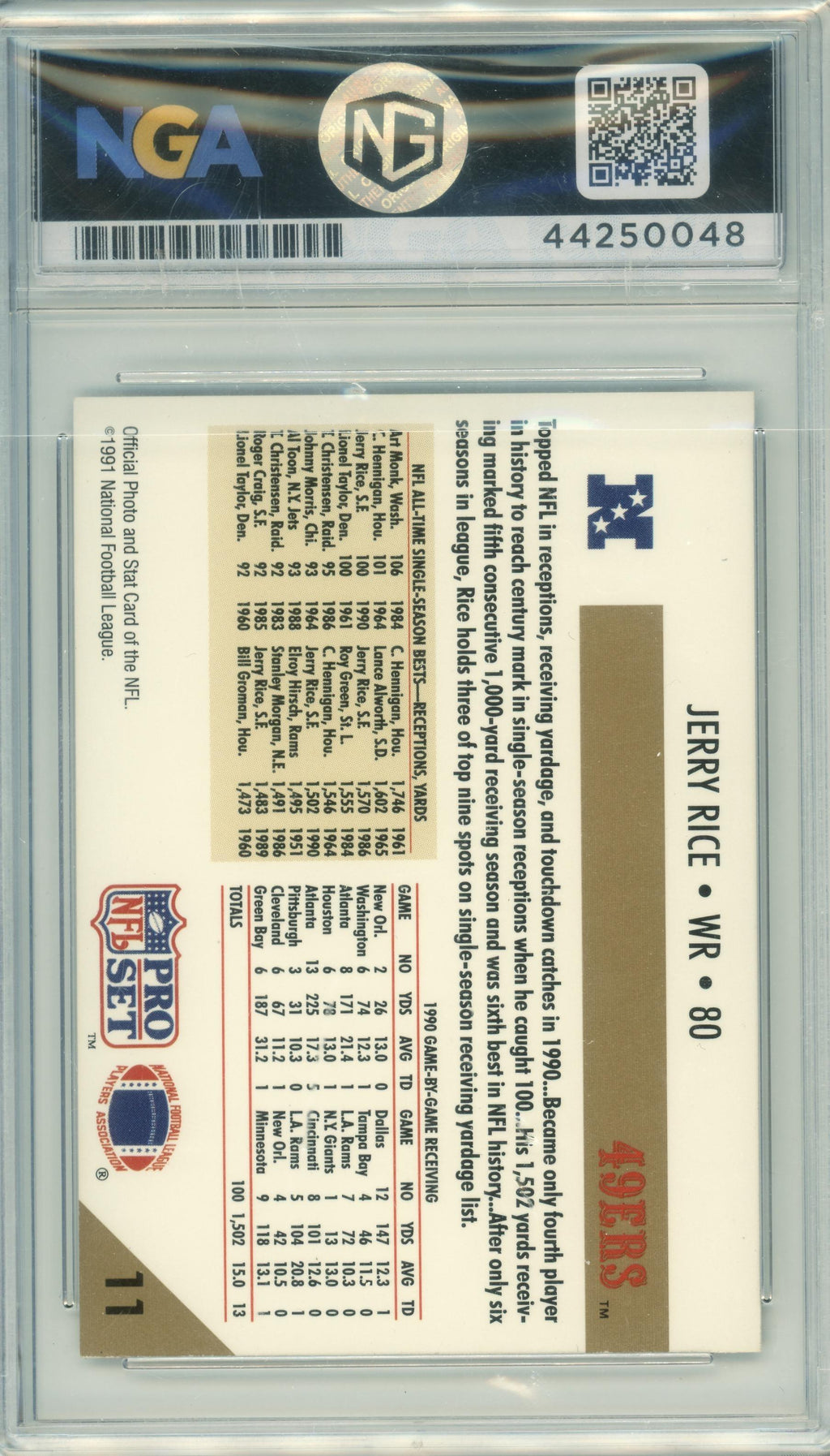 1991 Pro Set #11 Jerry Rice Other 9