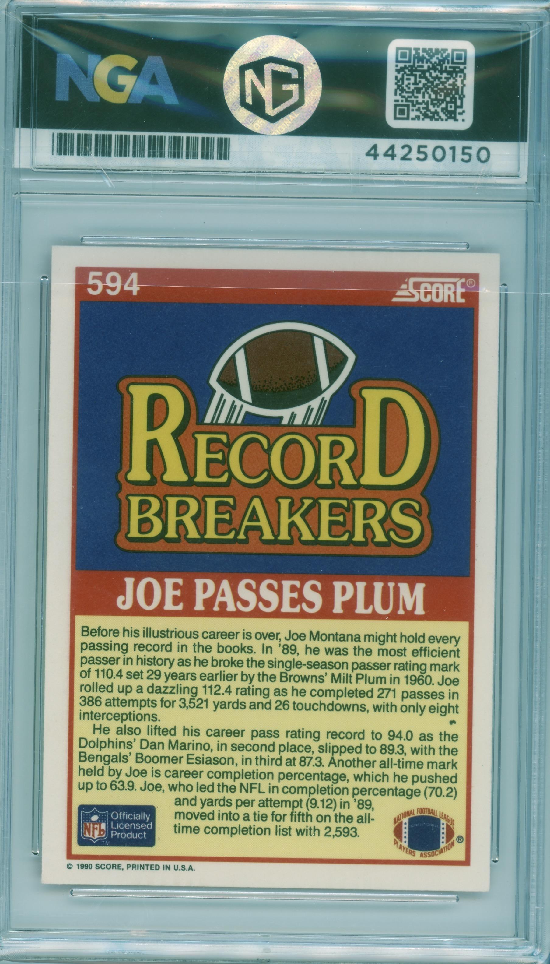 1990 Score #594 Joe Montana Other 10