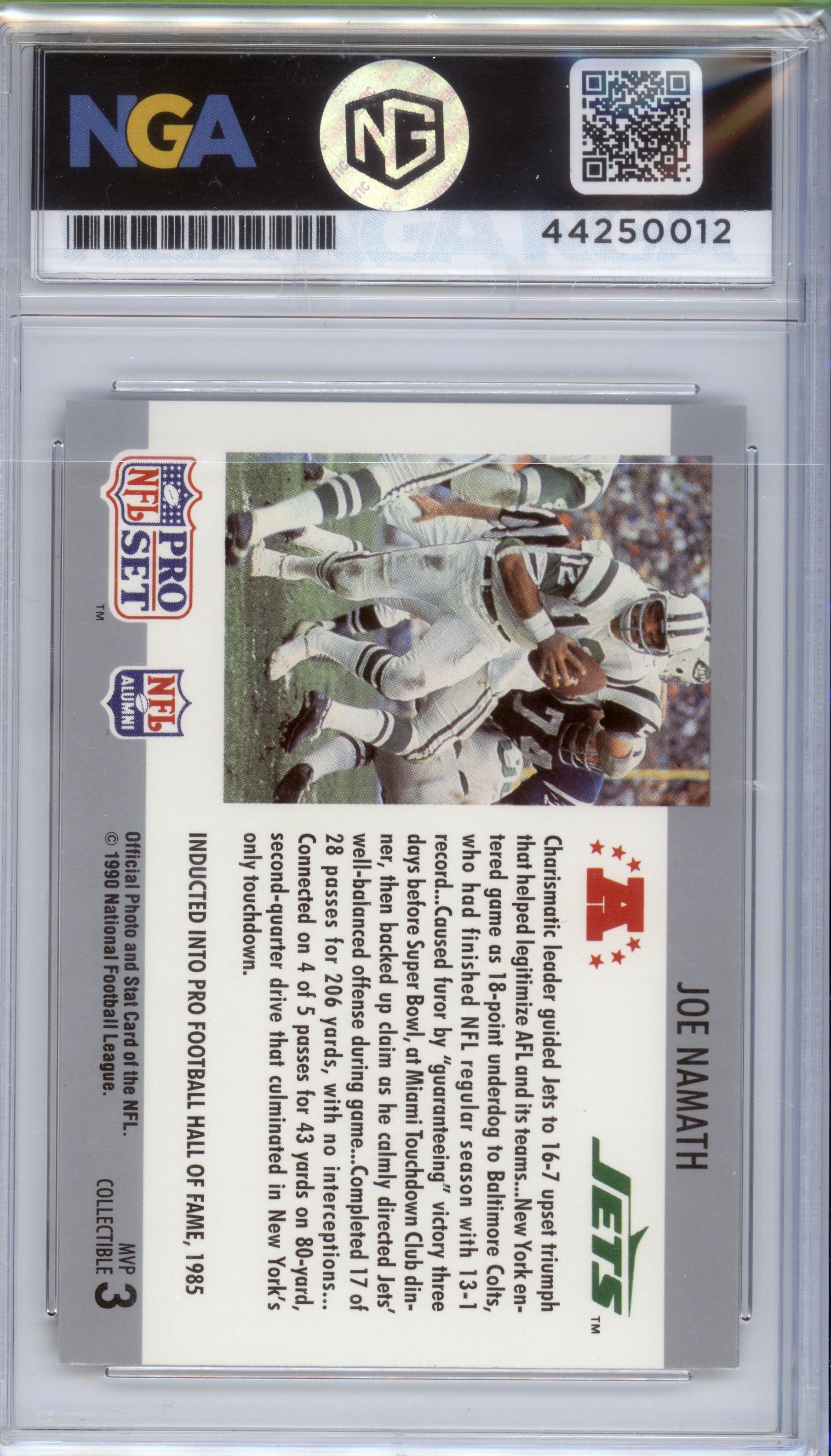 1990 Pro Set #3 Joe Namath Super Bowl MVP Collectibles Other 9