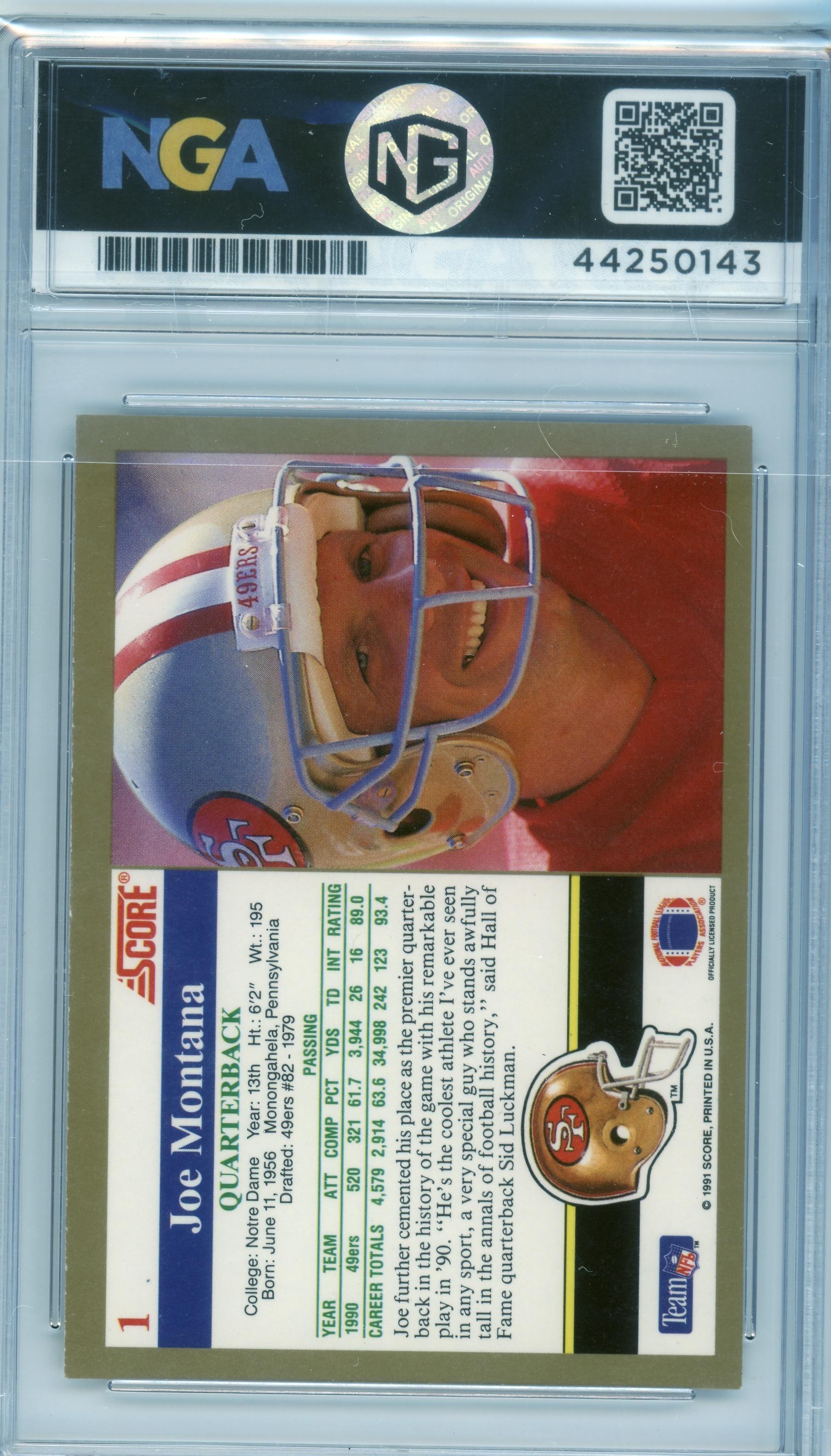 1991 Score #1 Joe Montana Other 8.5