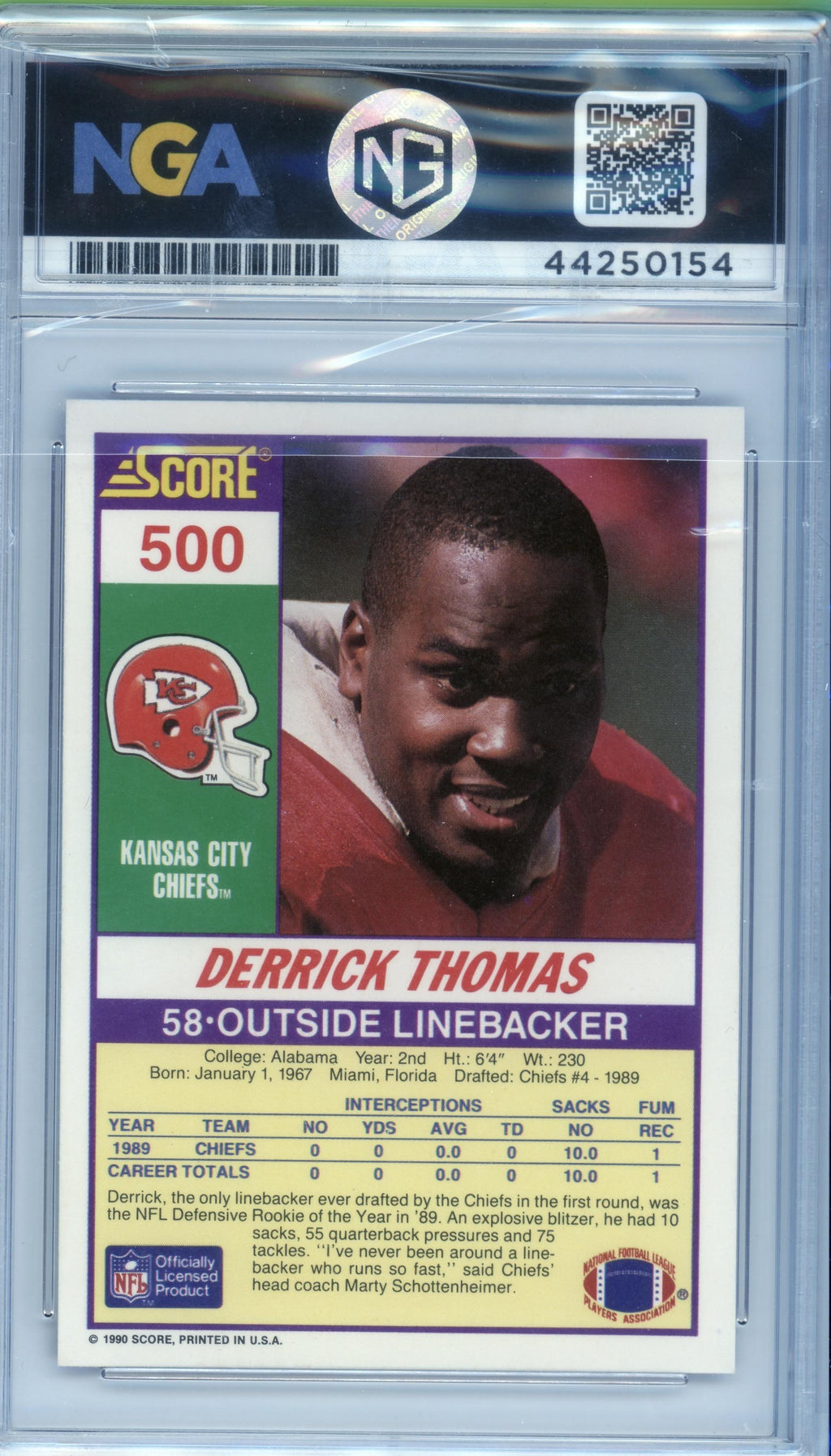 1990 Score #500 Derrick Thomas Other 10