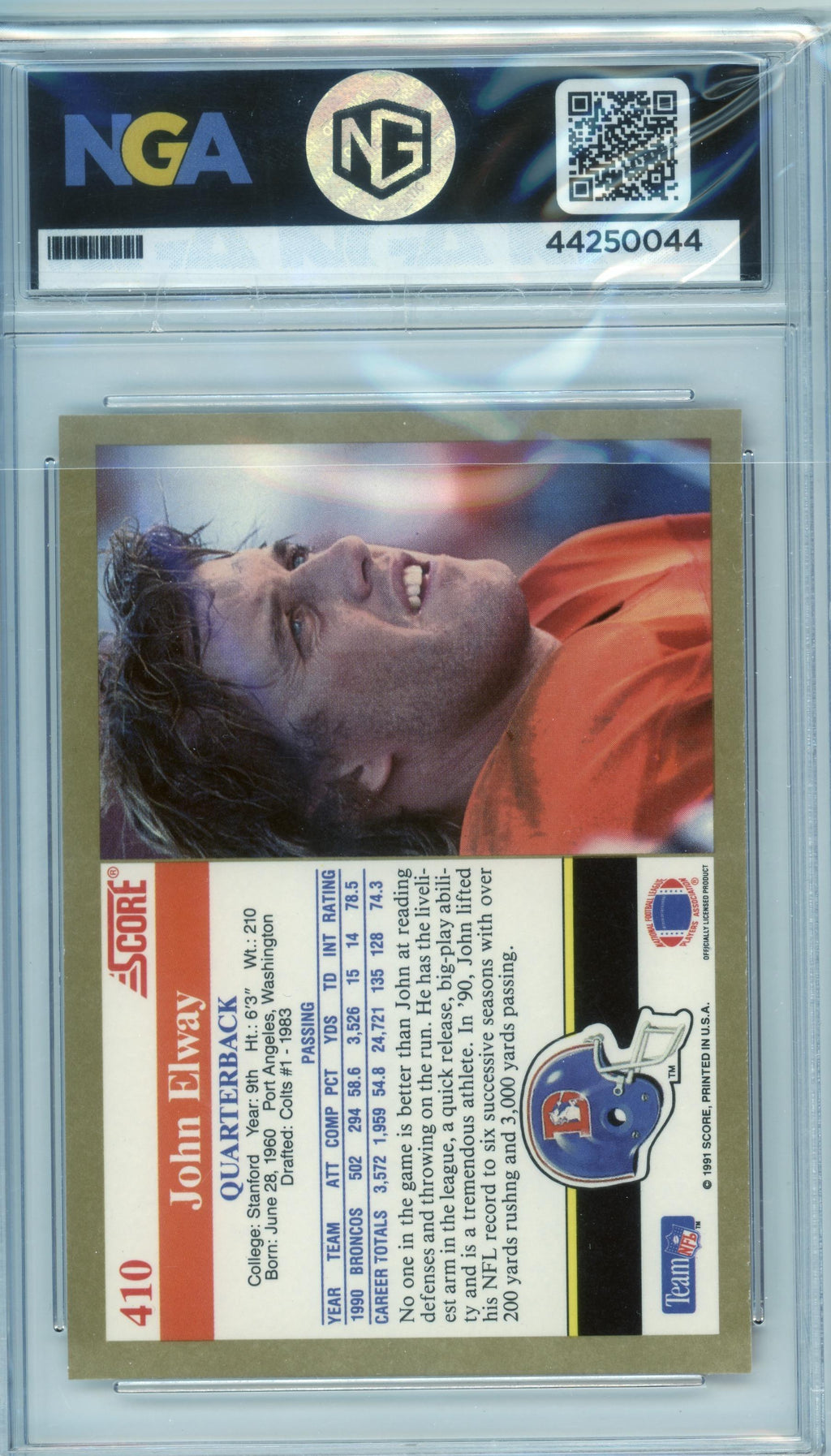 1991 Score #410 John Elway Other 9
