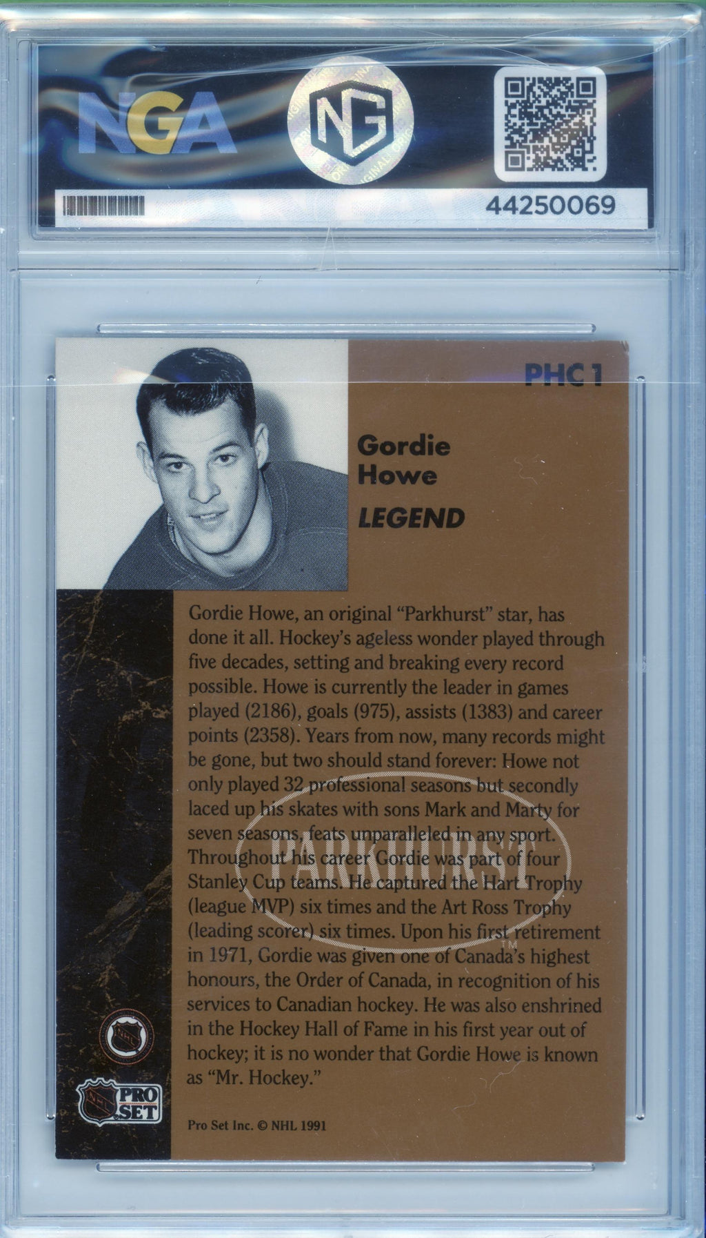 1991-92 Parkhurst #PHC1 Gordie Howe Collectibles Other 7