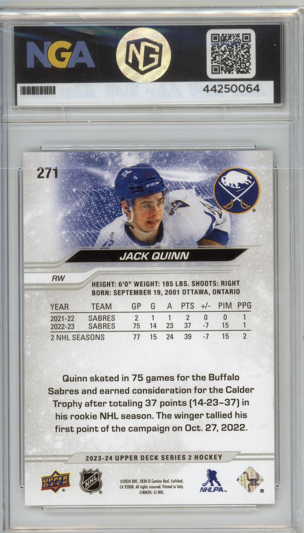 2023-24 Upper Deck #271 Jack Quinn Other 9