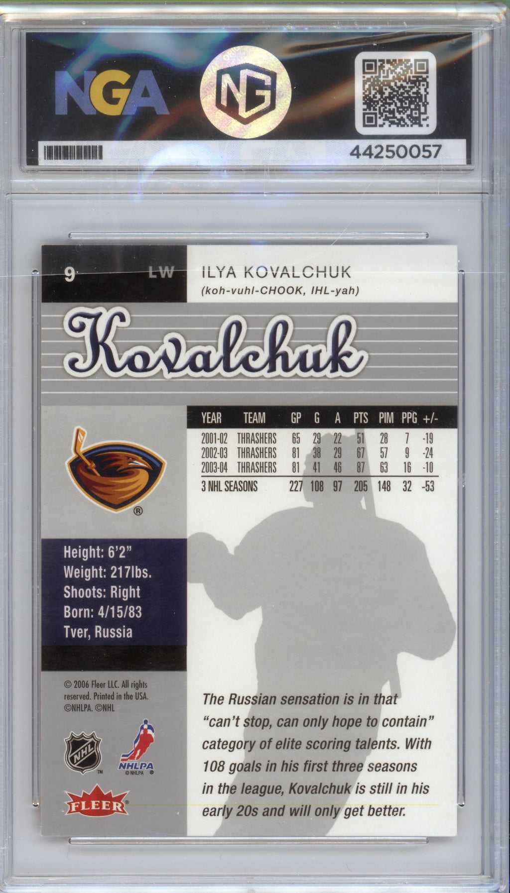 2005-06 Ultra #9 Ilya Kovalchuk Other 8