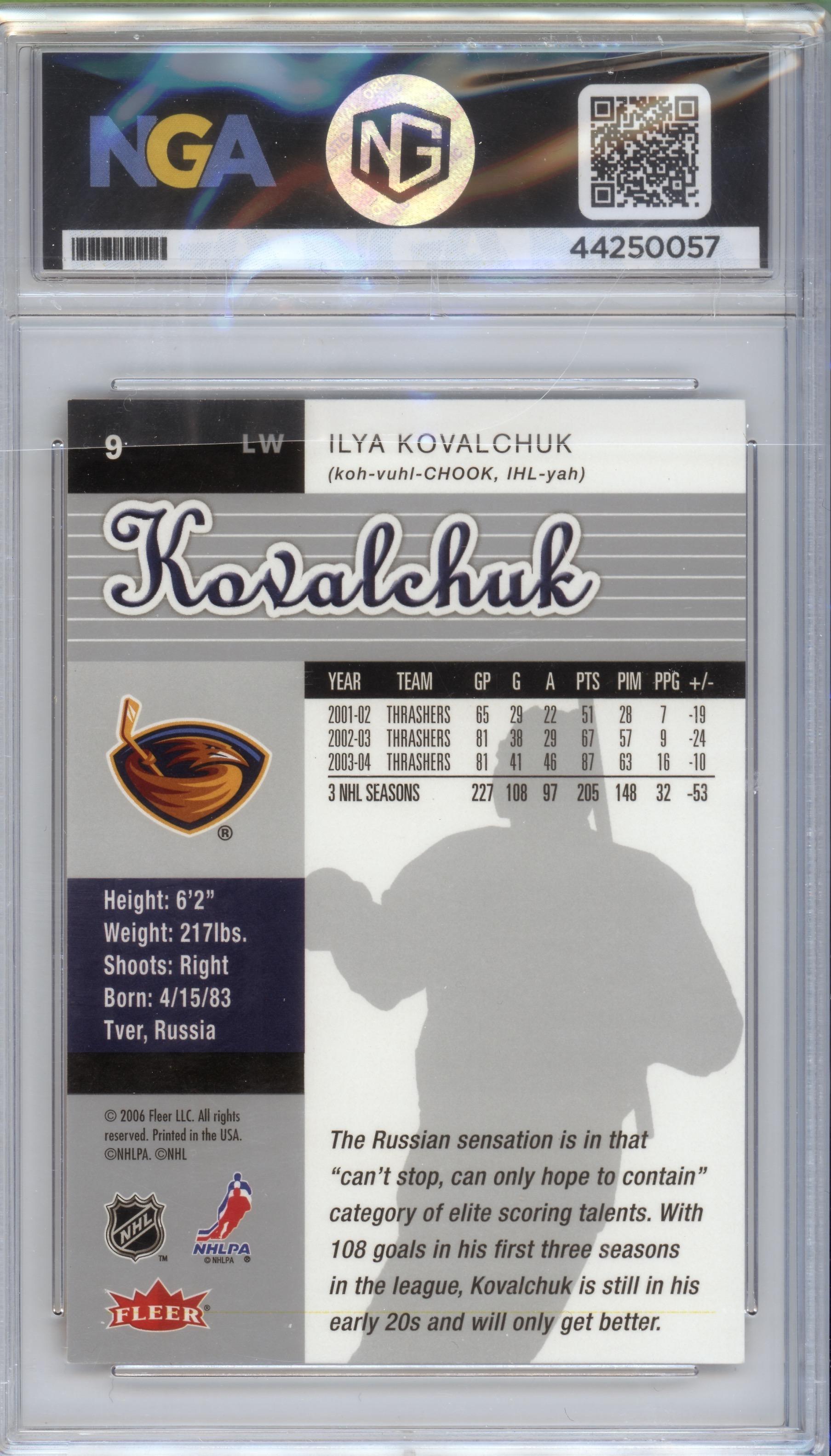 2005-06 Ultra #9 Ilya Kovalchuk Other 8