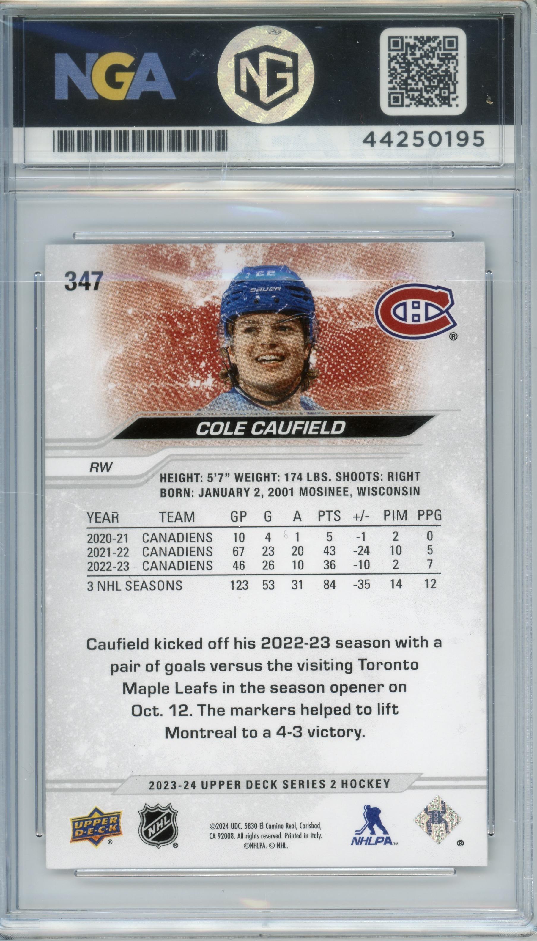 2023-24 Upper Deck #347 Cole Caufield Other 10