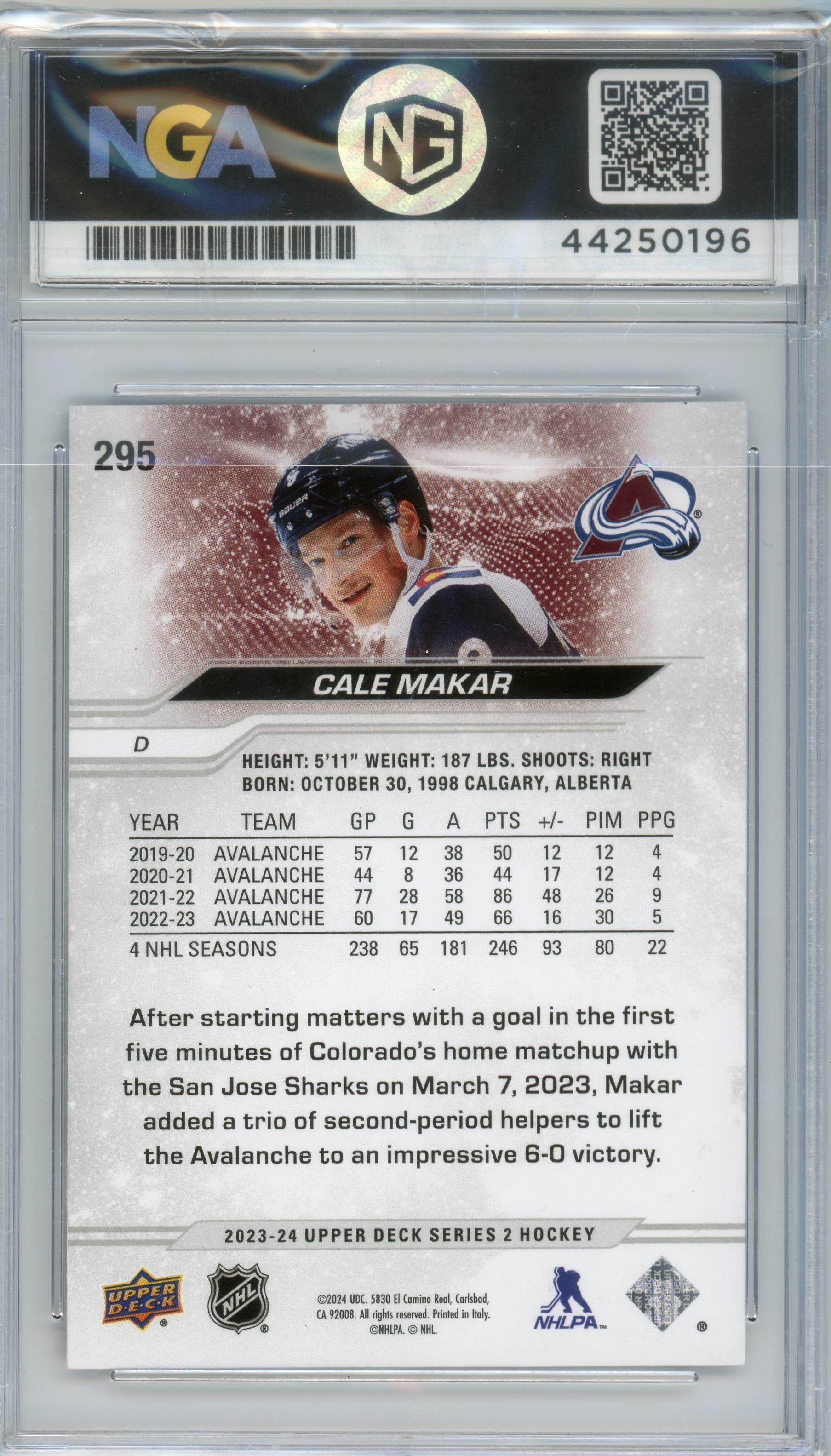 2023-24 Upper Deck #295 Cale Makar Other 10