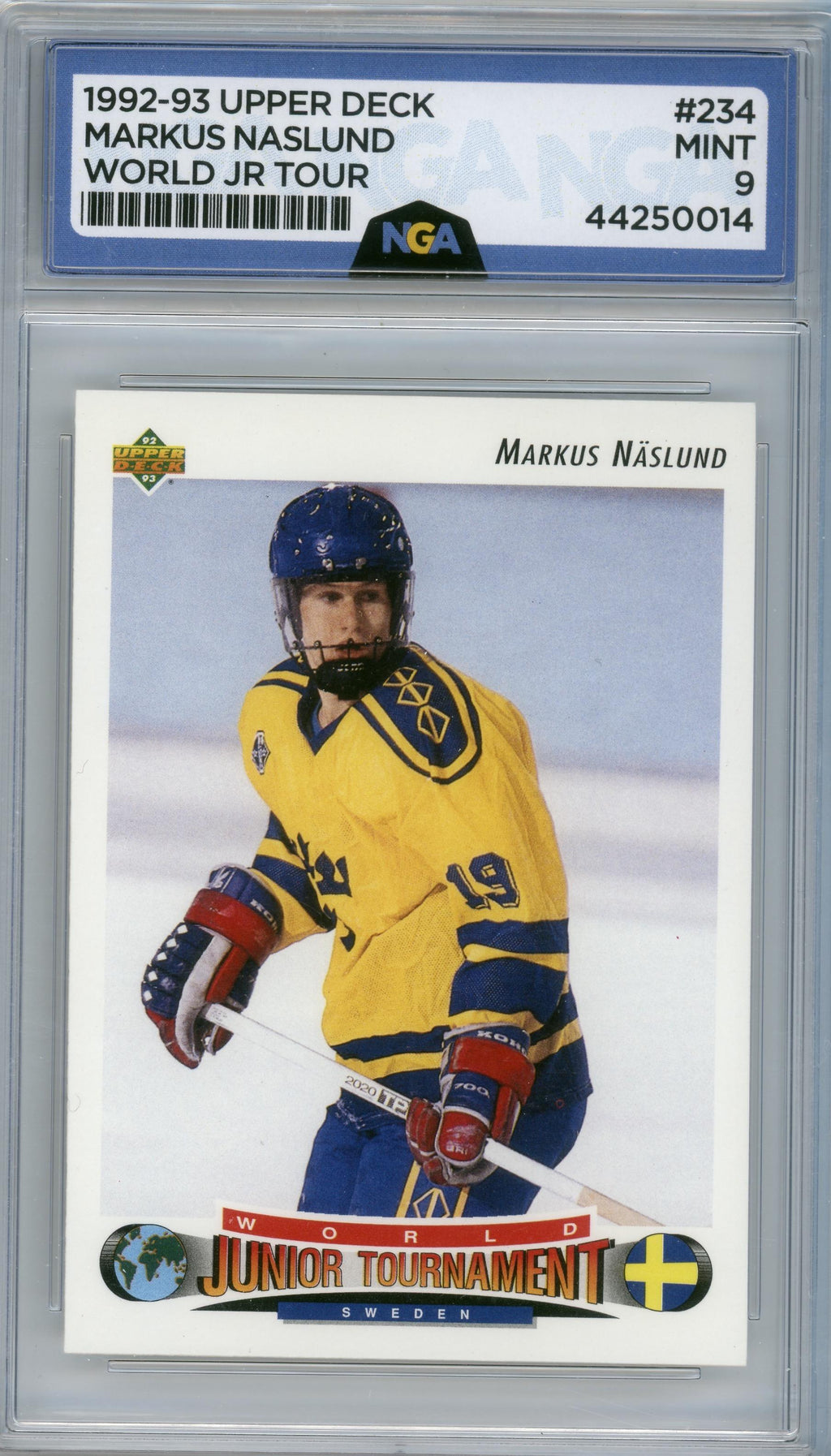 1992-93 Upper Deck #234 Markus Naslund Upper Deck Text and Logo Hologram Other 9