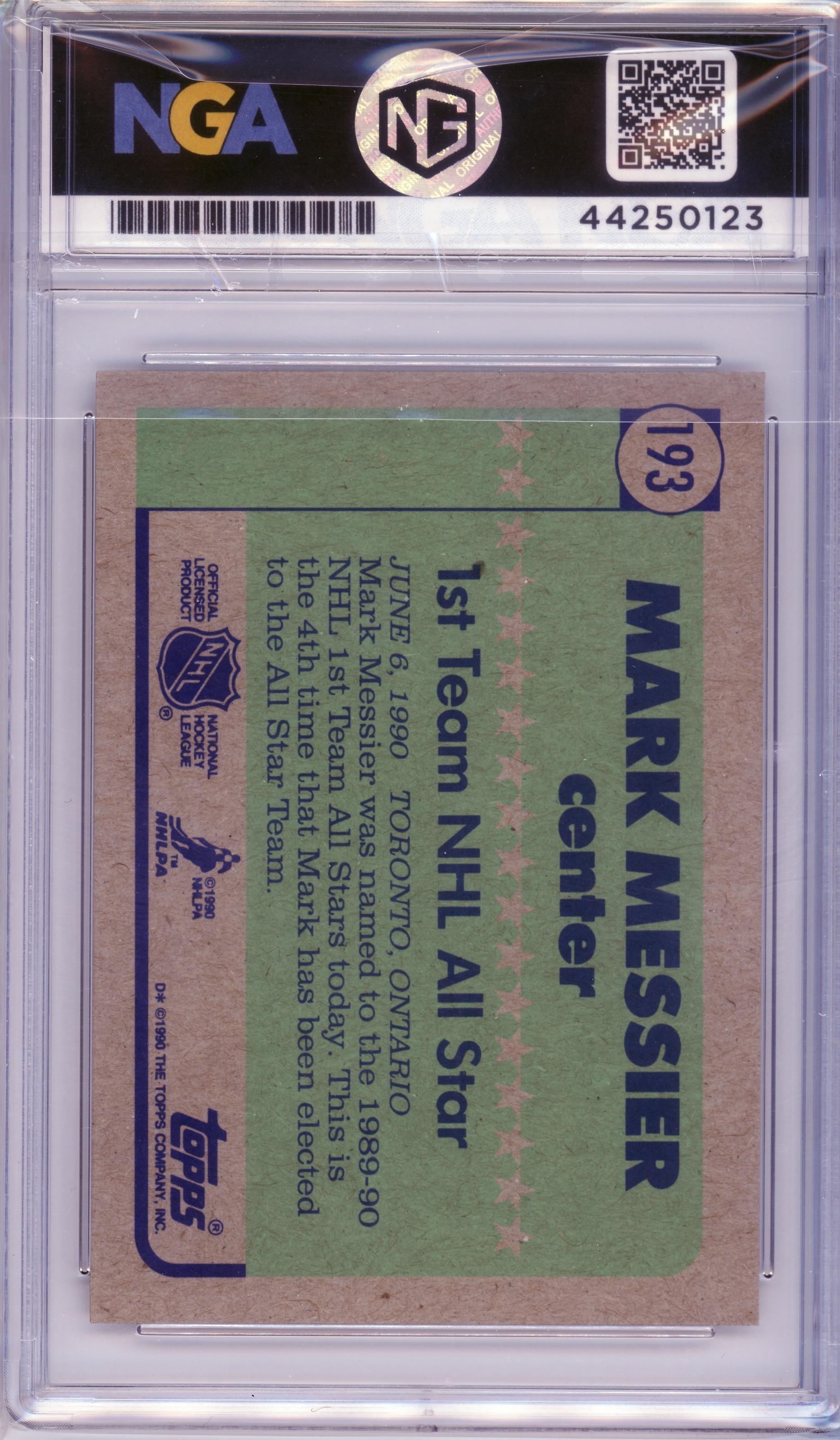 1990-91 Topps #193a Mark Messier Other 9