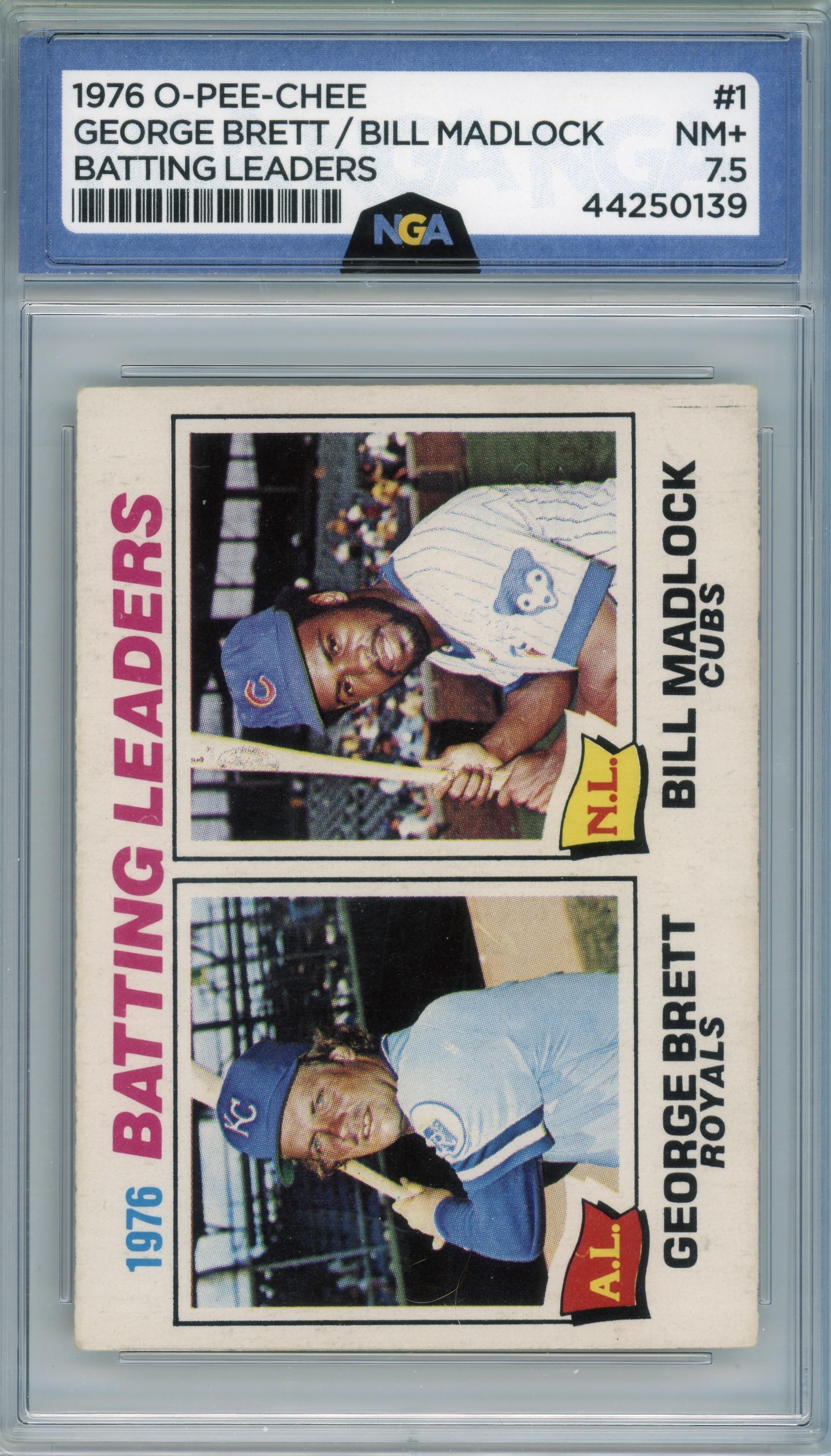 1977 O-Pee-Chee #1 1976 Batting Leaders (G Brett / B Madlock) LL Other 7.5