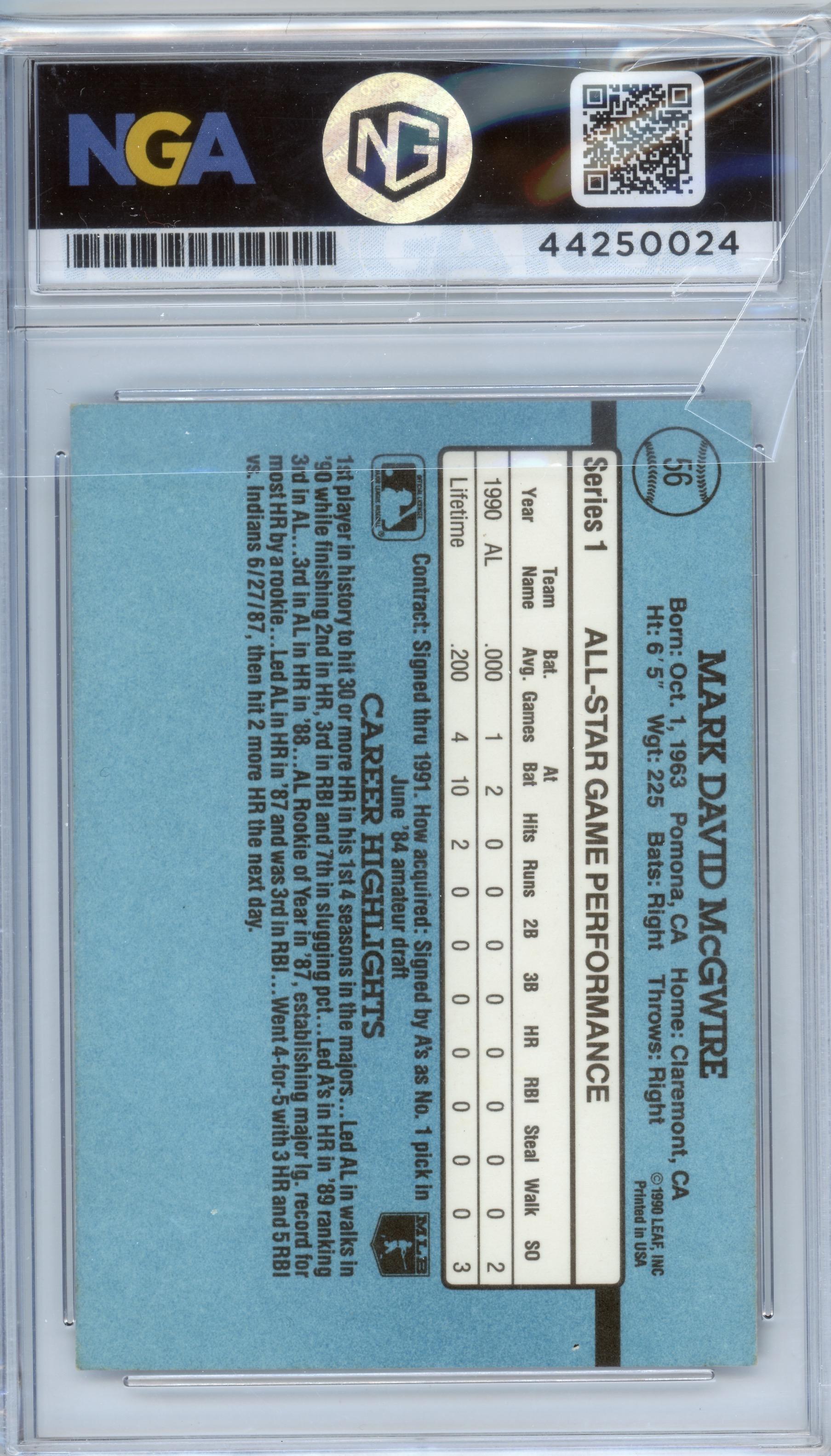 1991 Donruss #56c Mark McGwire Other 9