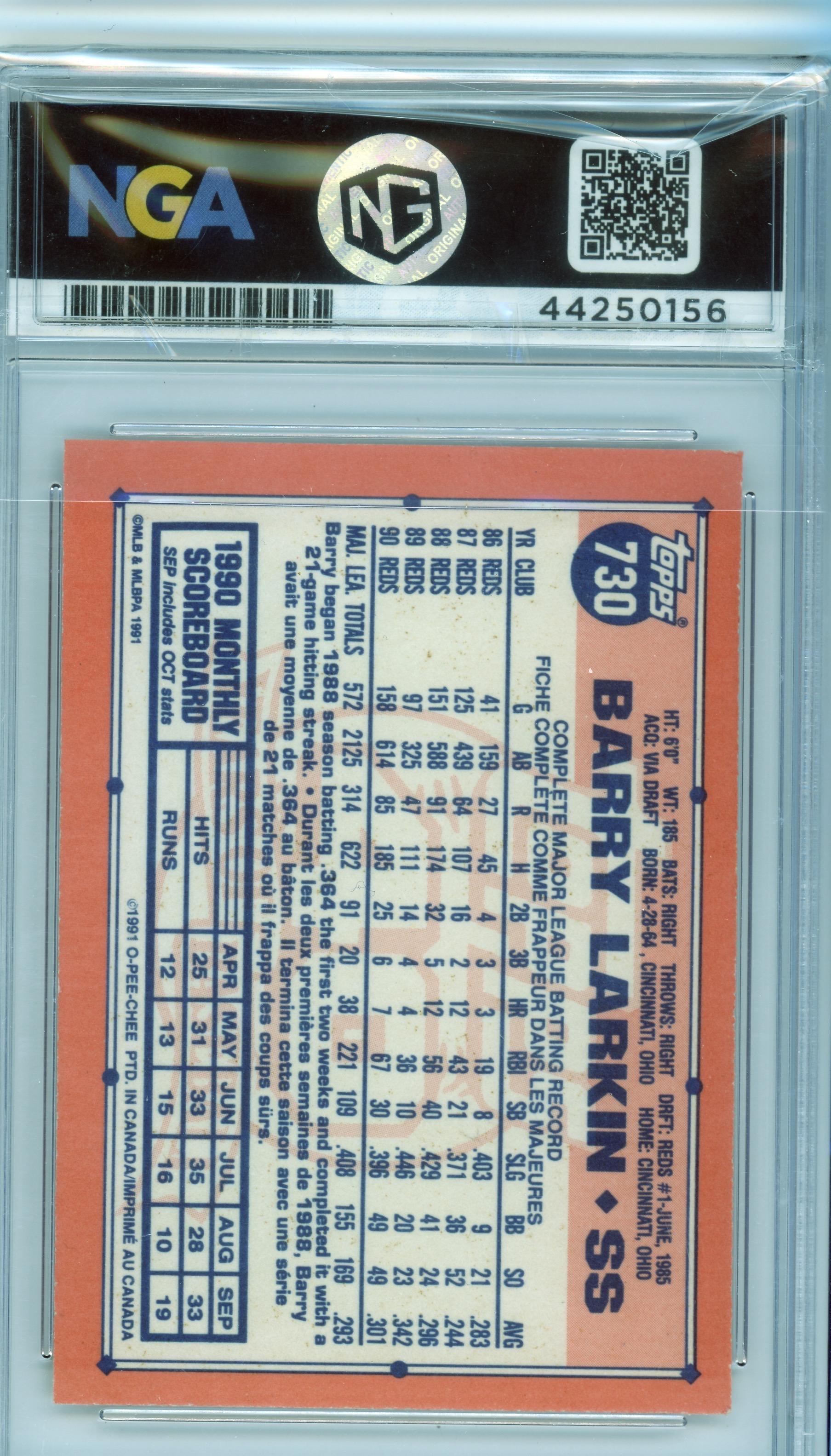 1991 Topps #730 Barry Larkin Other 9.5