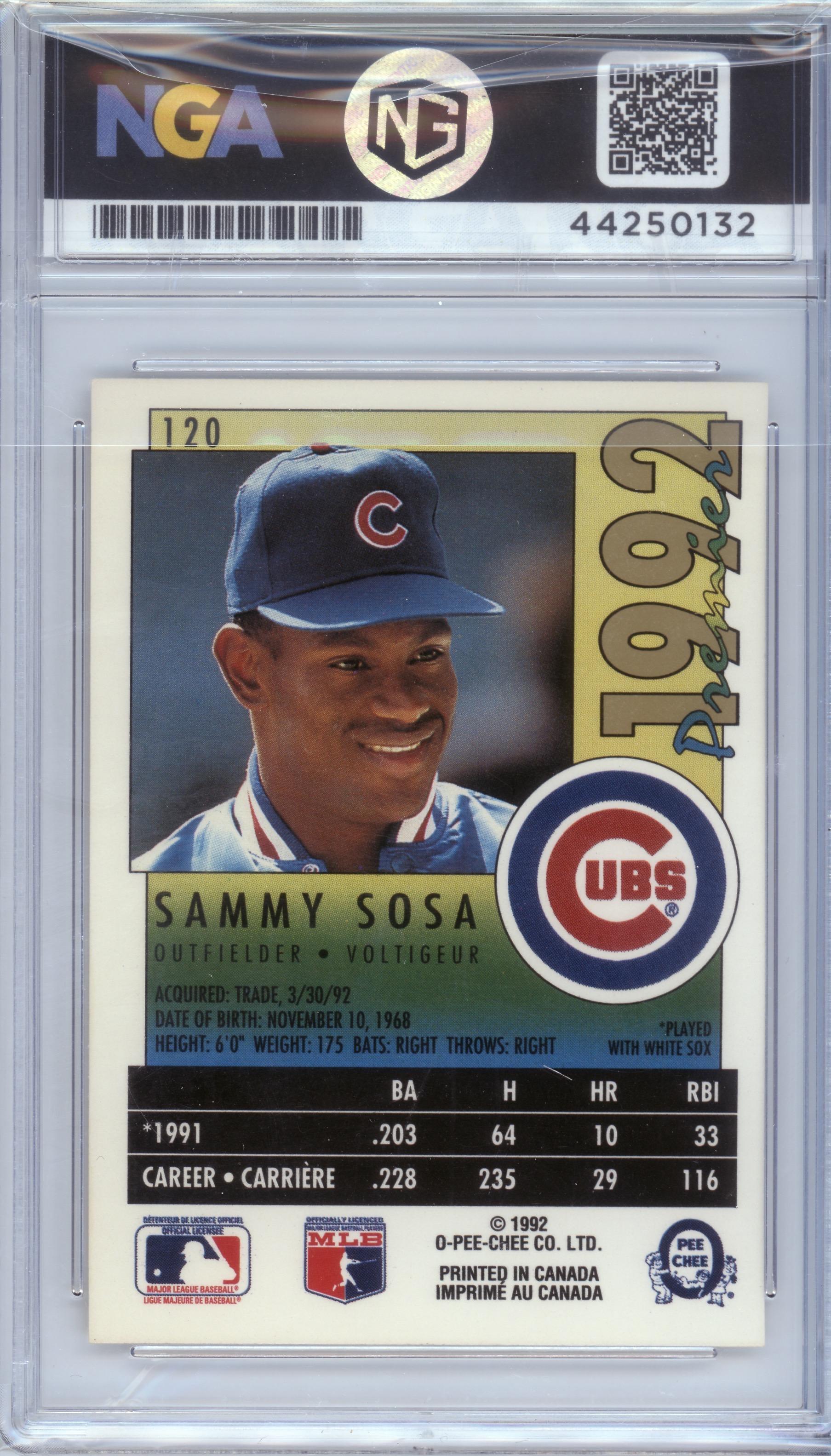 1992 O-Pee-Chee Premier #120 Sammy Sosa Other 9
