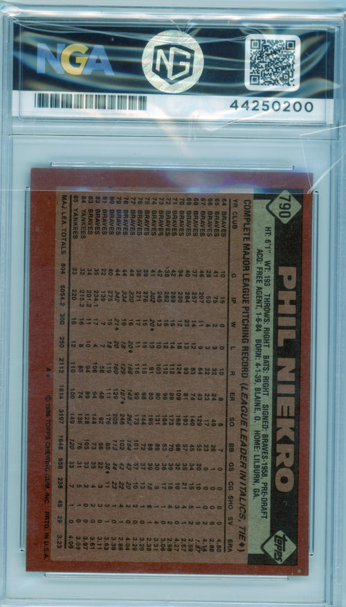 1986 Topps #790 Phil Niekro Other 8