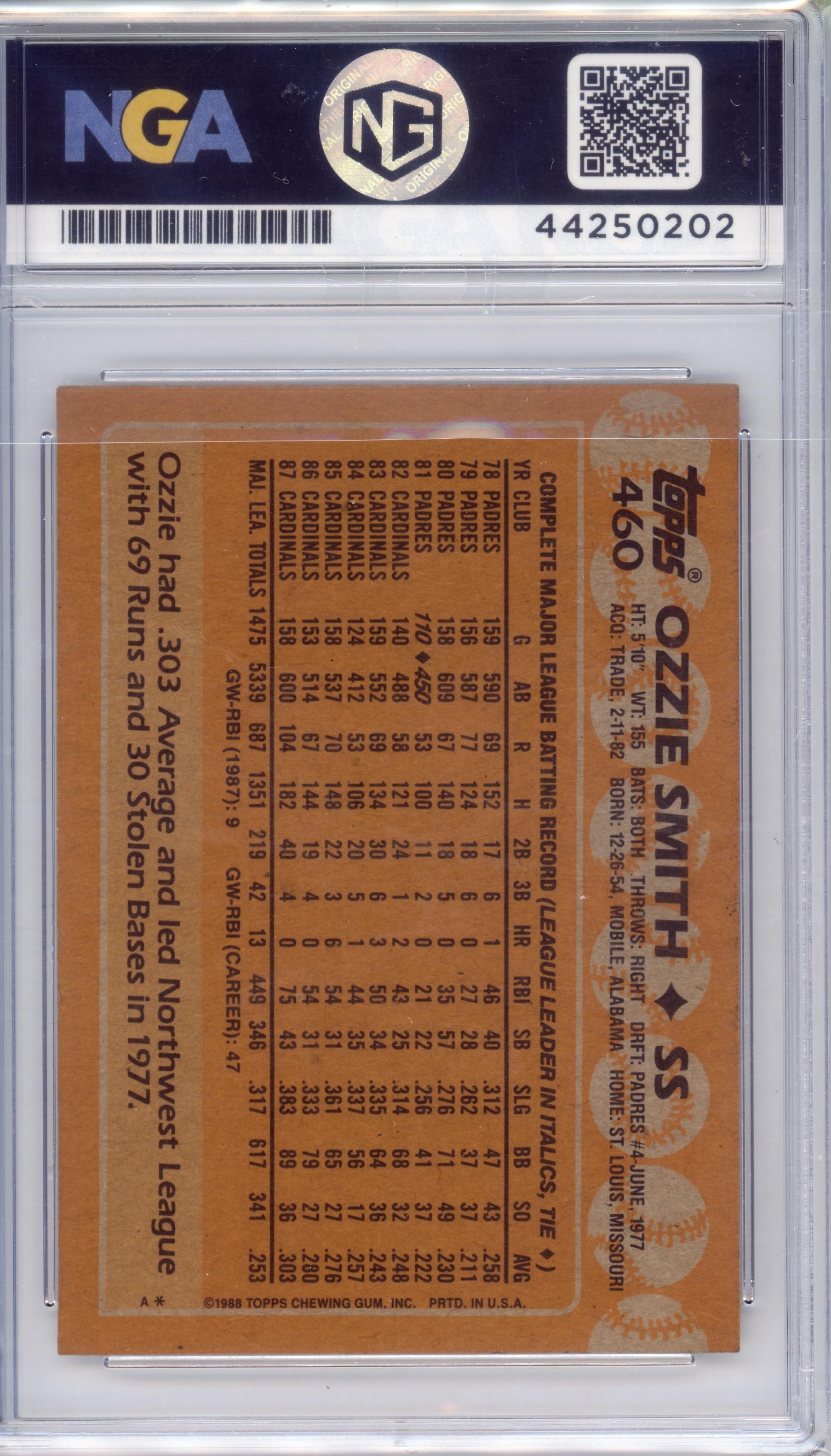 1988 Topps #460 Ozzie Smith Other 8