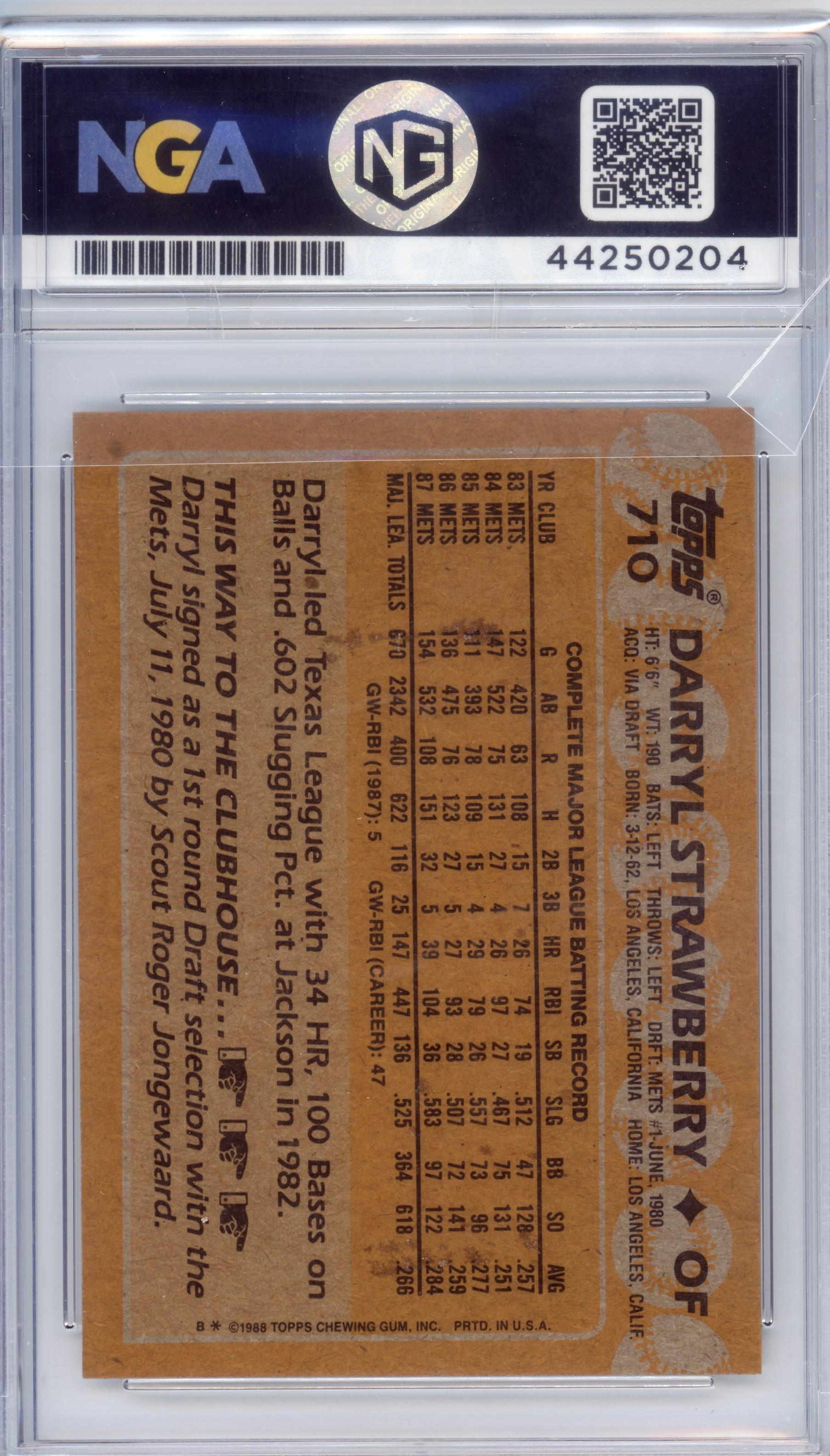 1988 Topps #710 Darryl Strawberry Other 8.5