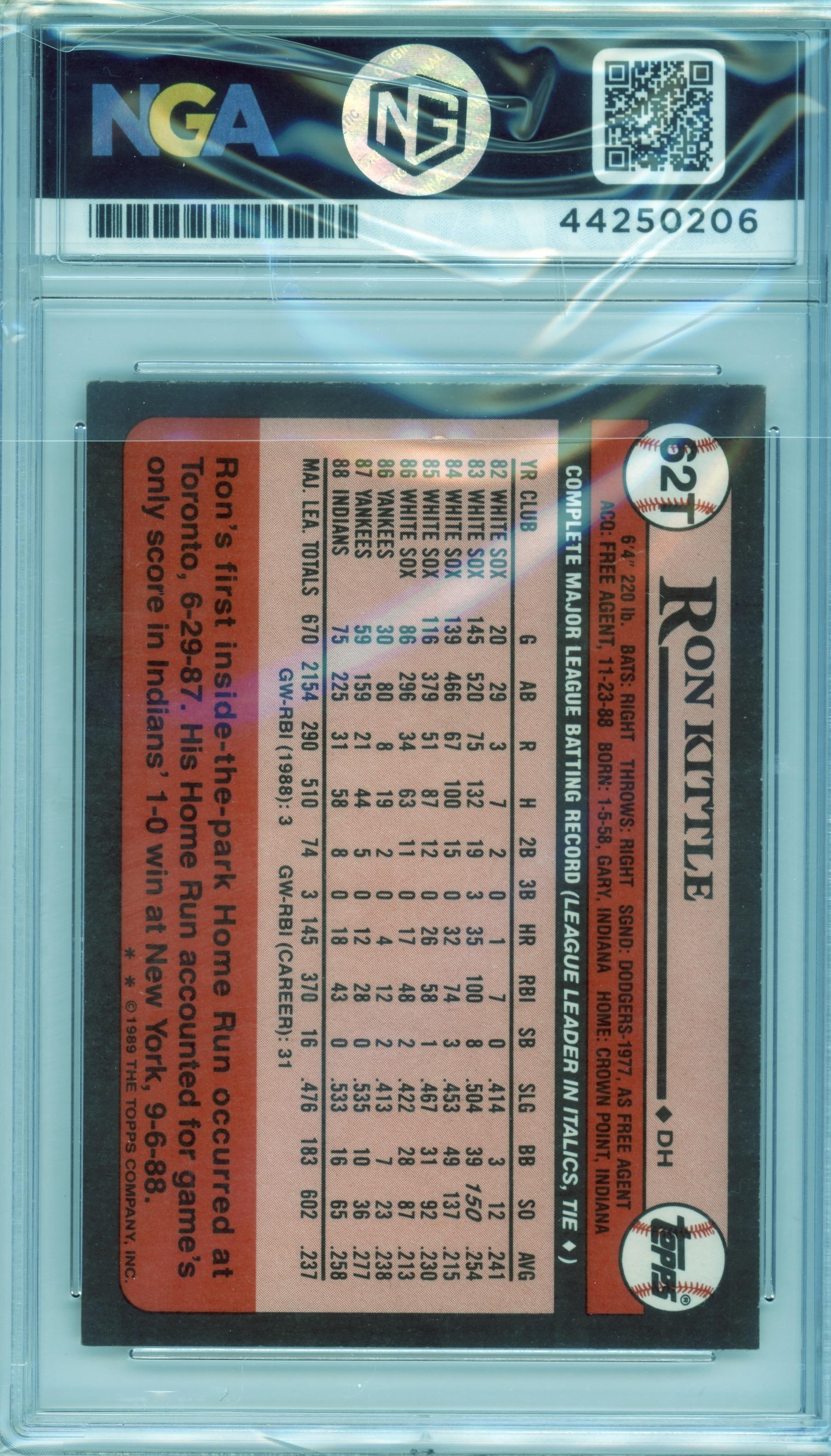 1989 Topps Traded #62T Ron Kittle Other 8.5