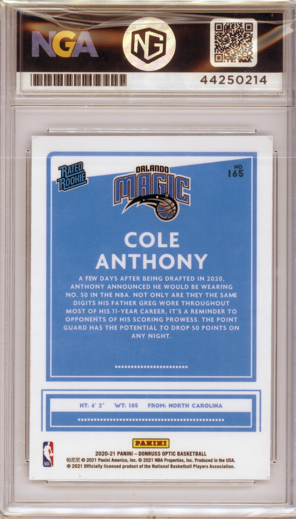 2020-21 Donruss Optic #165 Cole Anthony Other 10