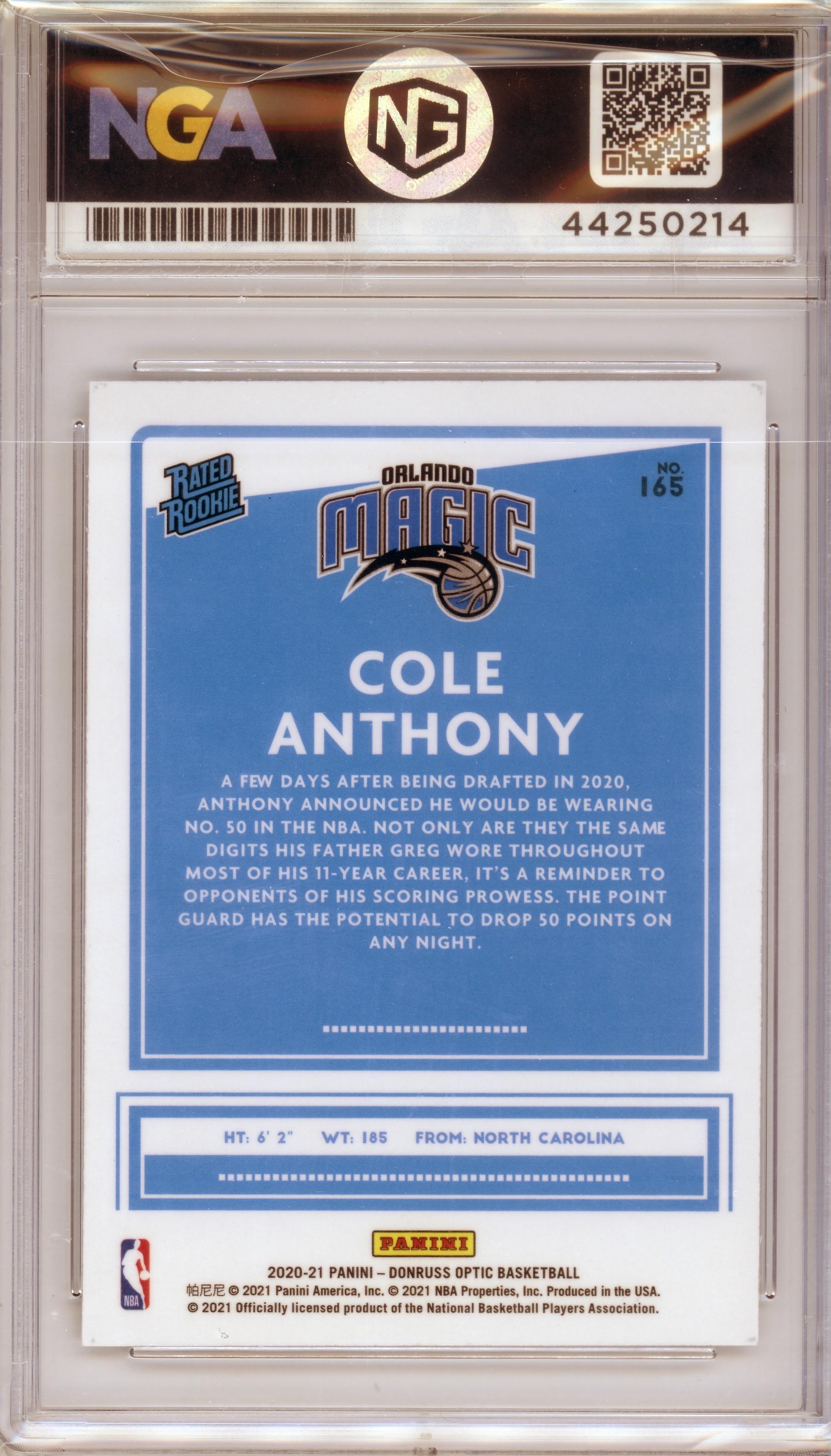 2020-21 Donruss Optic #165 Cole Anthony Other 10