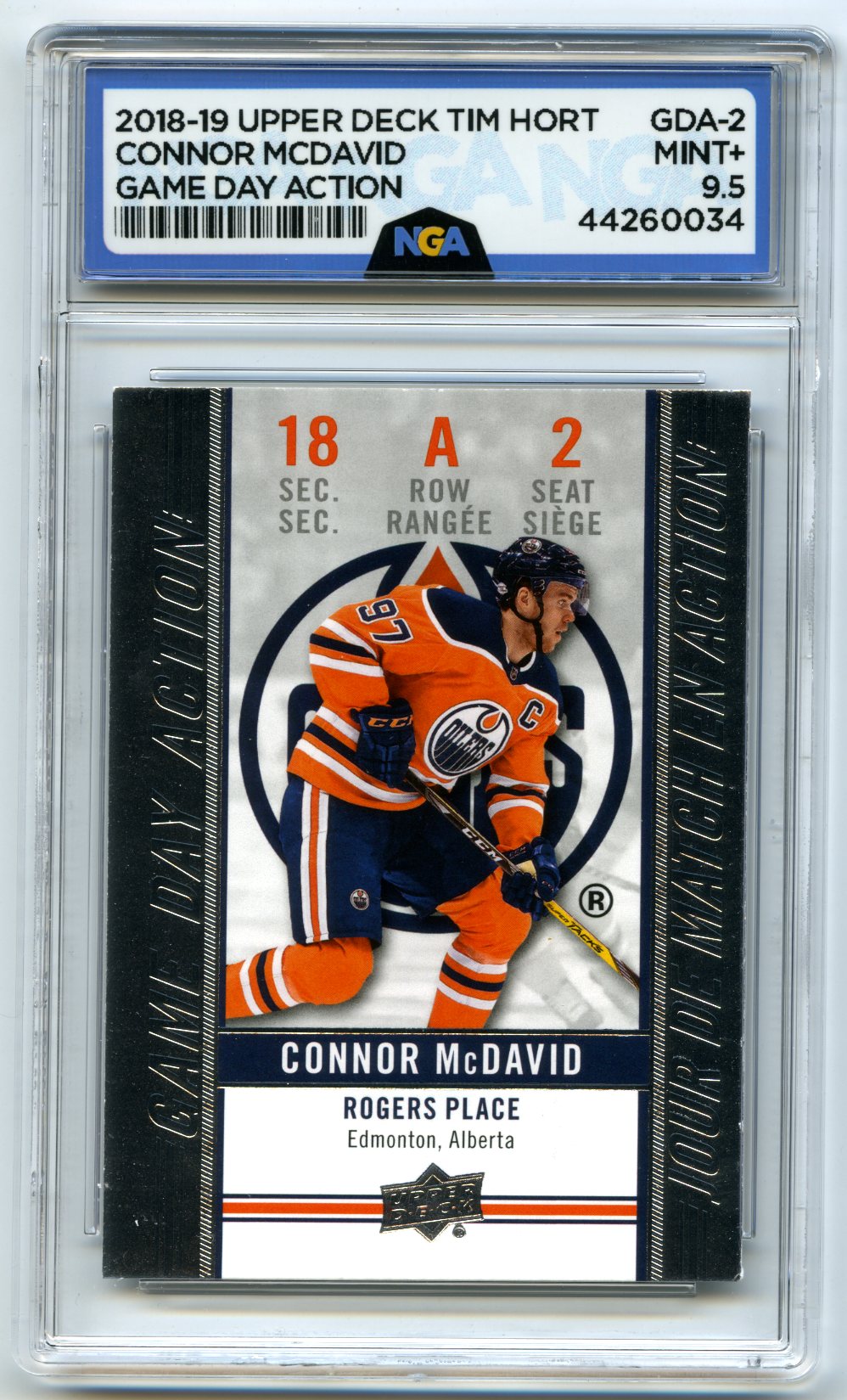 2018-19 Upper Deck Tim Hortons #GDA-2 Connor McDavid Game Day Action Other 9.5