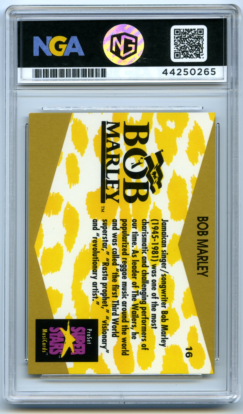 1991 Pro Set SuperStars MusiCards #16 Bob Marley Other 10
