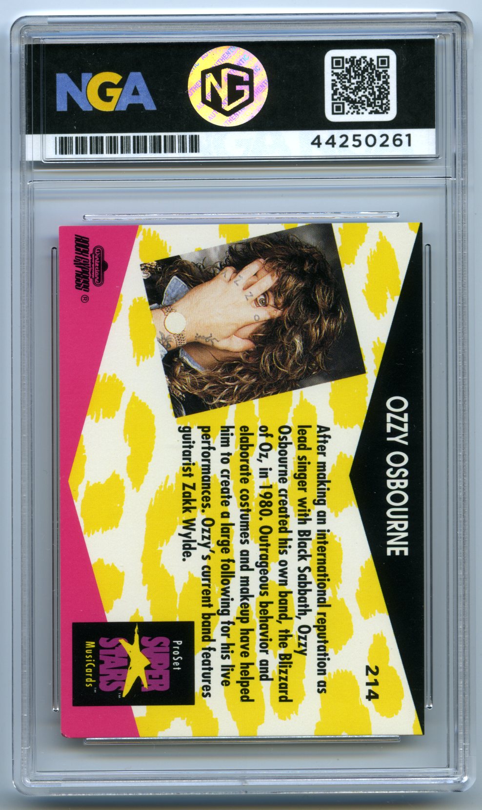 1991 Pro Set SuperStars MusiCards #214 Ozzy Osbourne Other 10