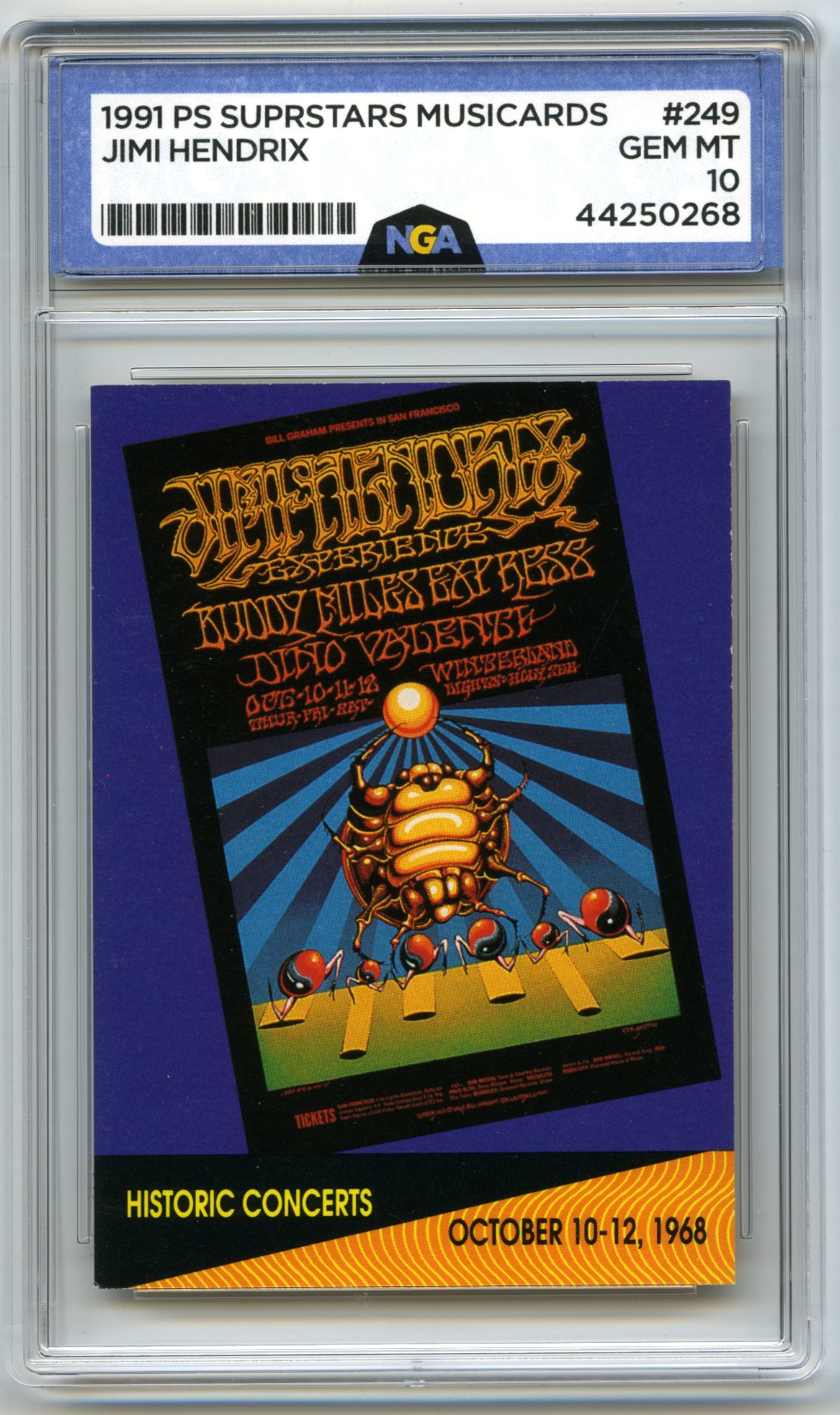 91  Music Card #249 Jimi Hendrix at Winterland Arena, San Fran Other 10