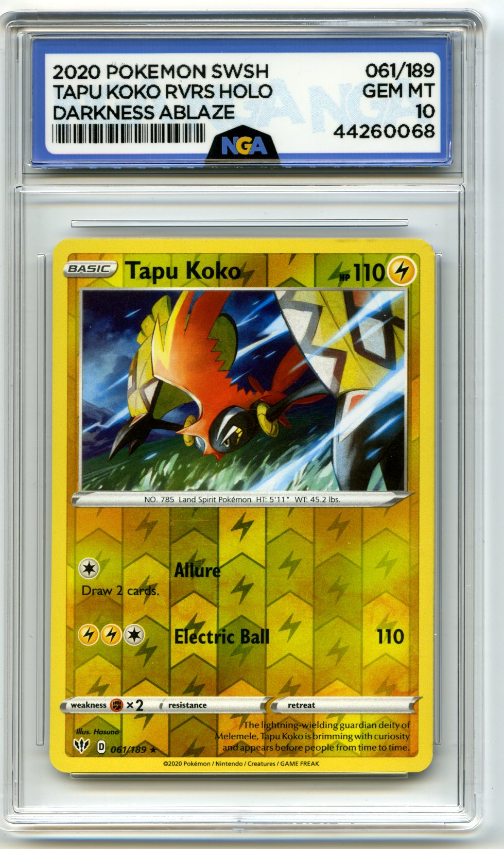 SWSH03: Darkness Ablaze #061/189 Tapu Koko Other 10