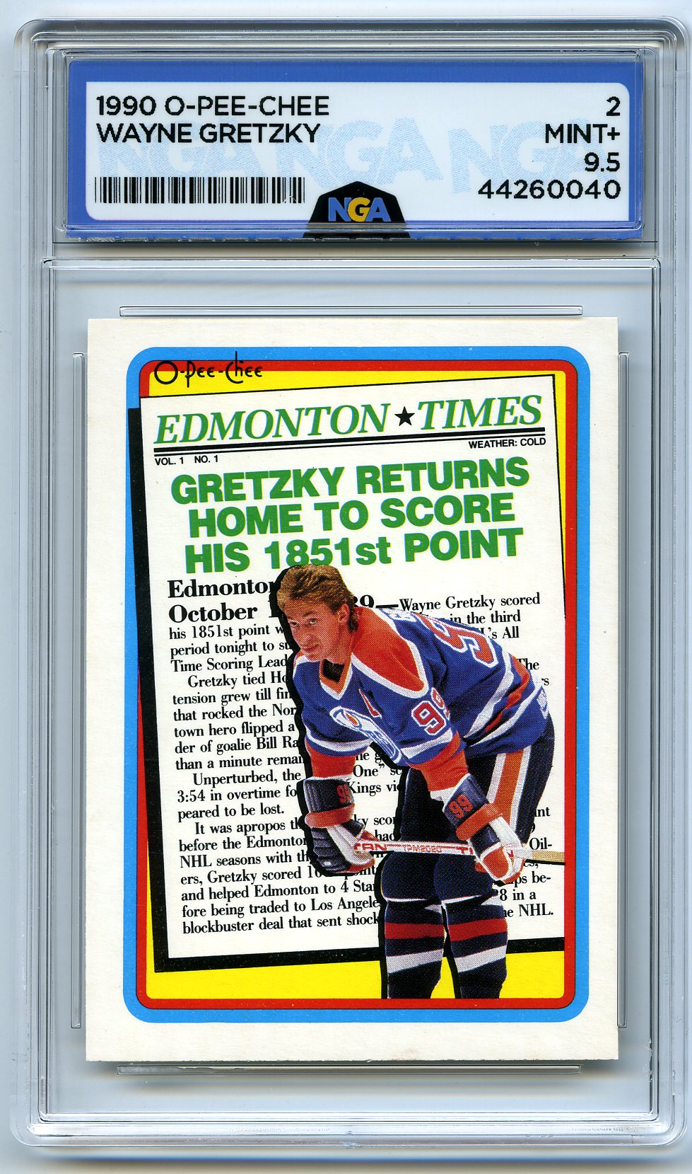 1990-91 Topps #2 Wayne Gretzky Collector's Edition (Tiffany) Other 9.5