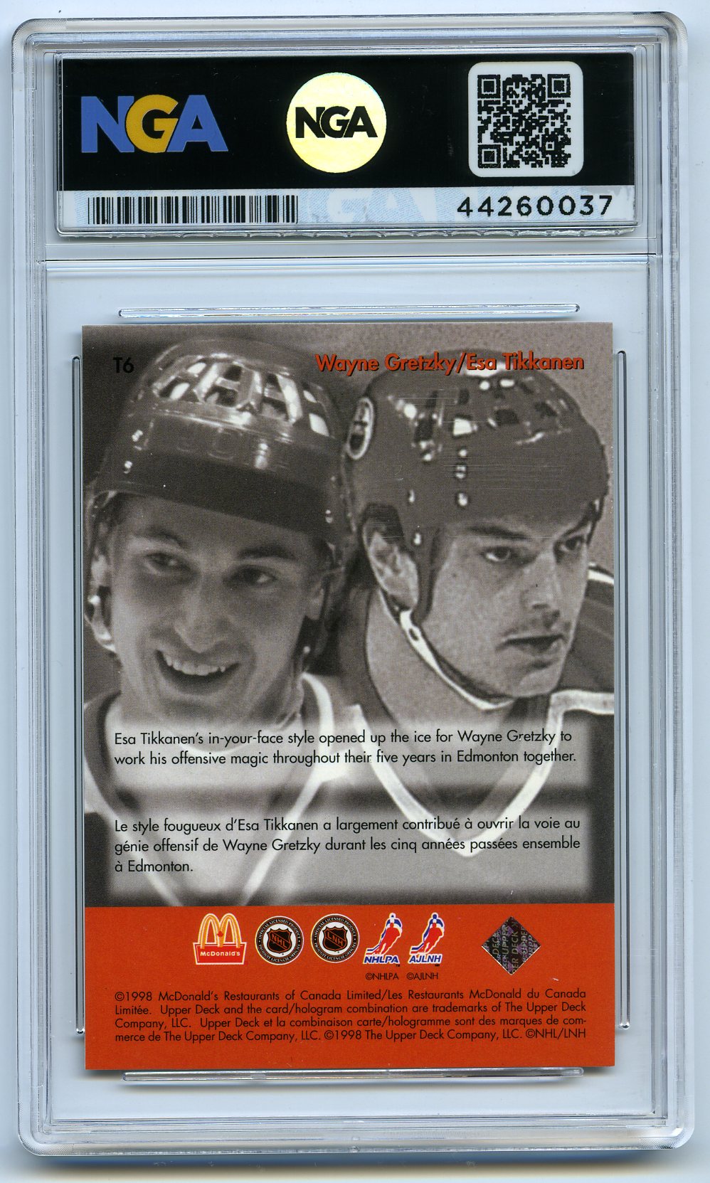 1998-99 Upper Deck Ice McDs#T6 Tikkanen Gretzky Teammates Other 8.5
