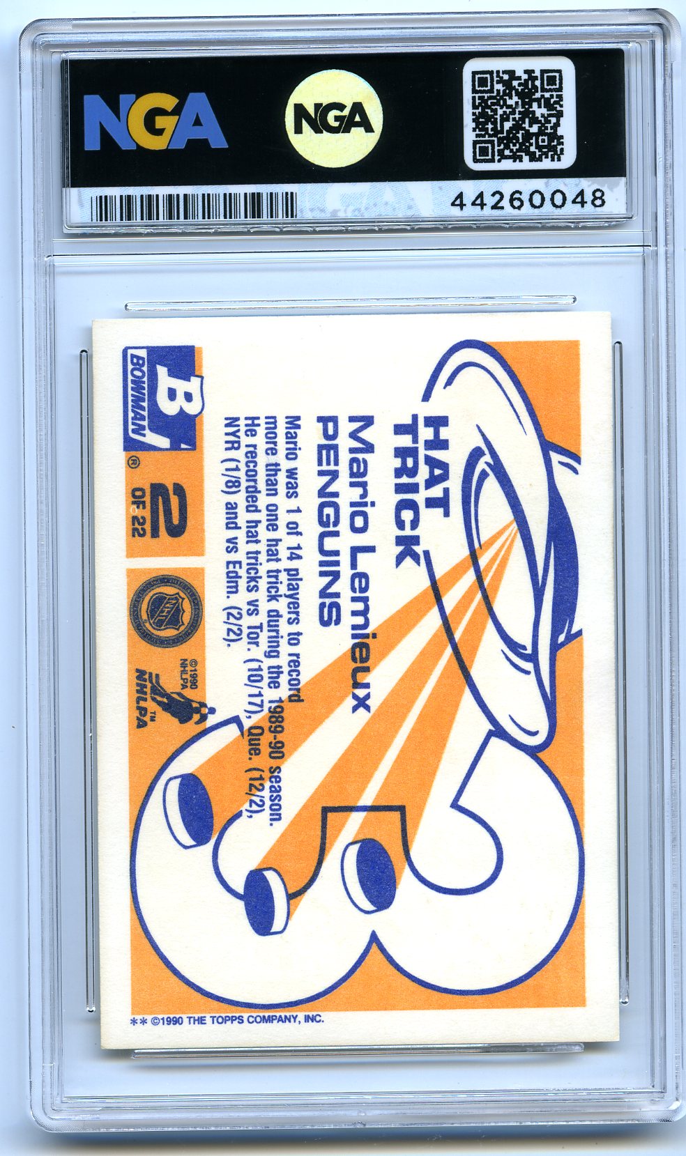 1990-91 Bowman #2 Mario Lemieux Hat Tricks Other 8.5