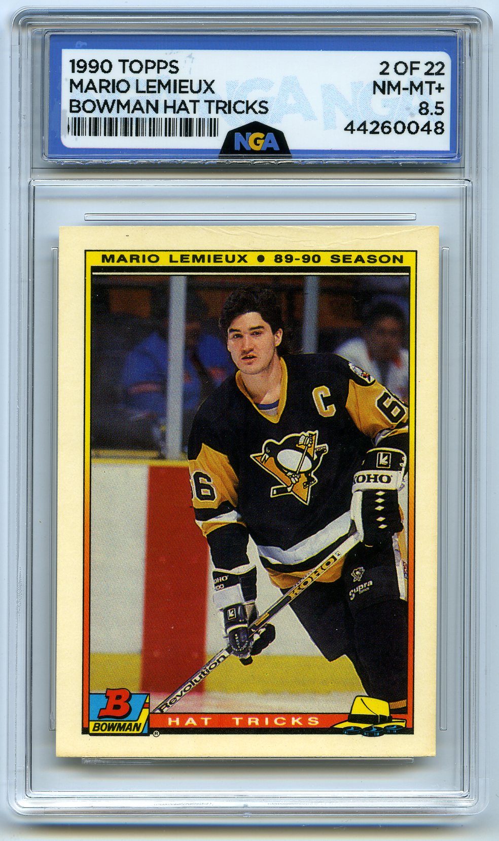 1990-91 Bowman #2 Mario Lemieux Hat Tricks Other 8.5