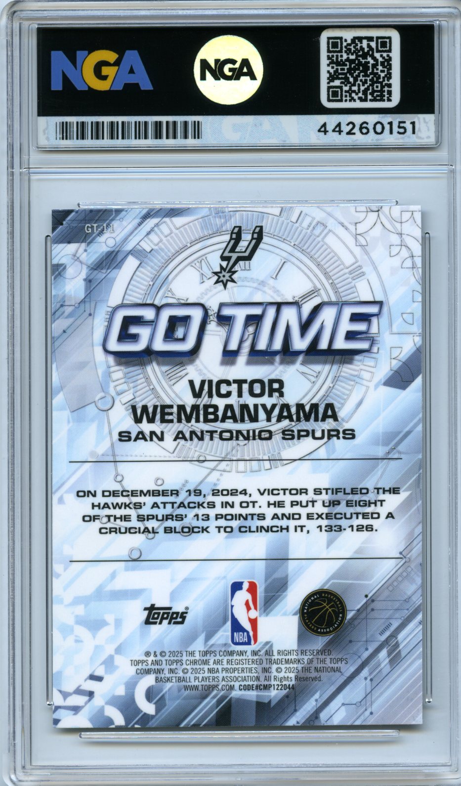 2025-26 Topps Chrome #GT-11 Victor Wembanyama Go Time Other 10