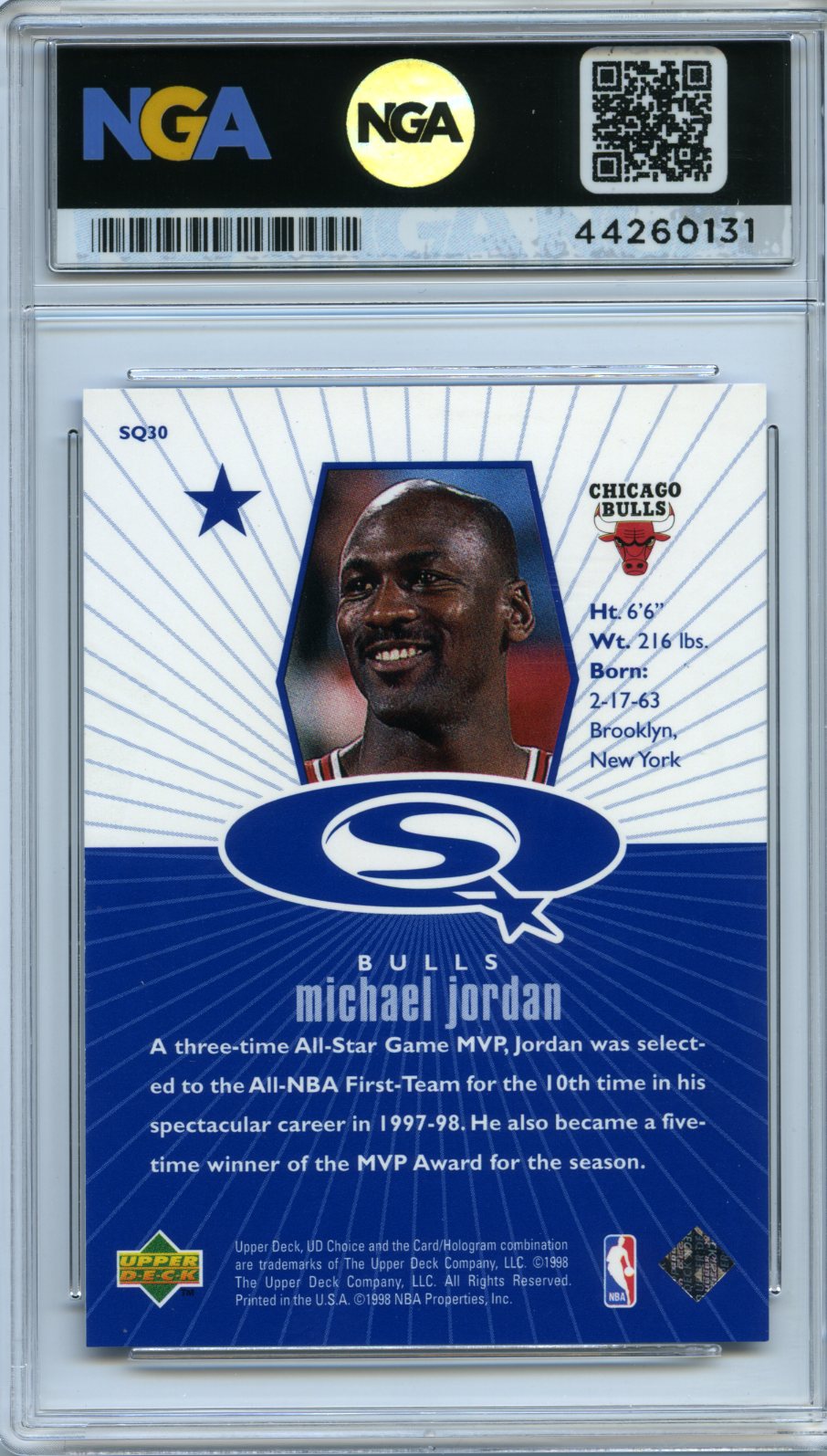 1998-99 UD Choice #SQ30 Michael Jordan StarQuest Blue Other 9.5