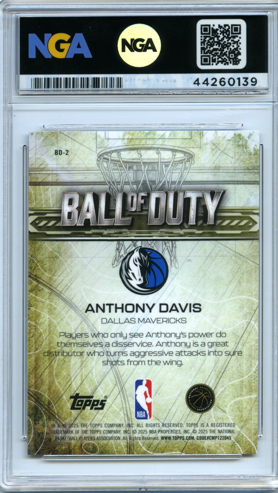 2025-26 Topps Chrome #BD-2 Anthony Davis Ball of Duty Other 10