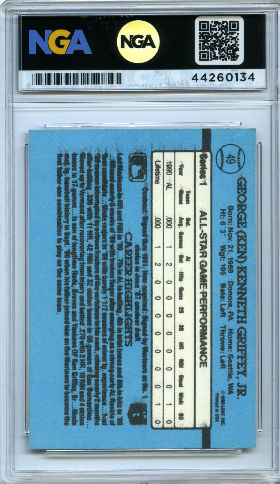 1991 Donruss #49 Ken Griffey Jr. Other 8