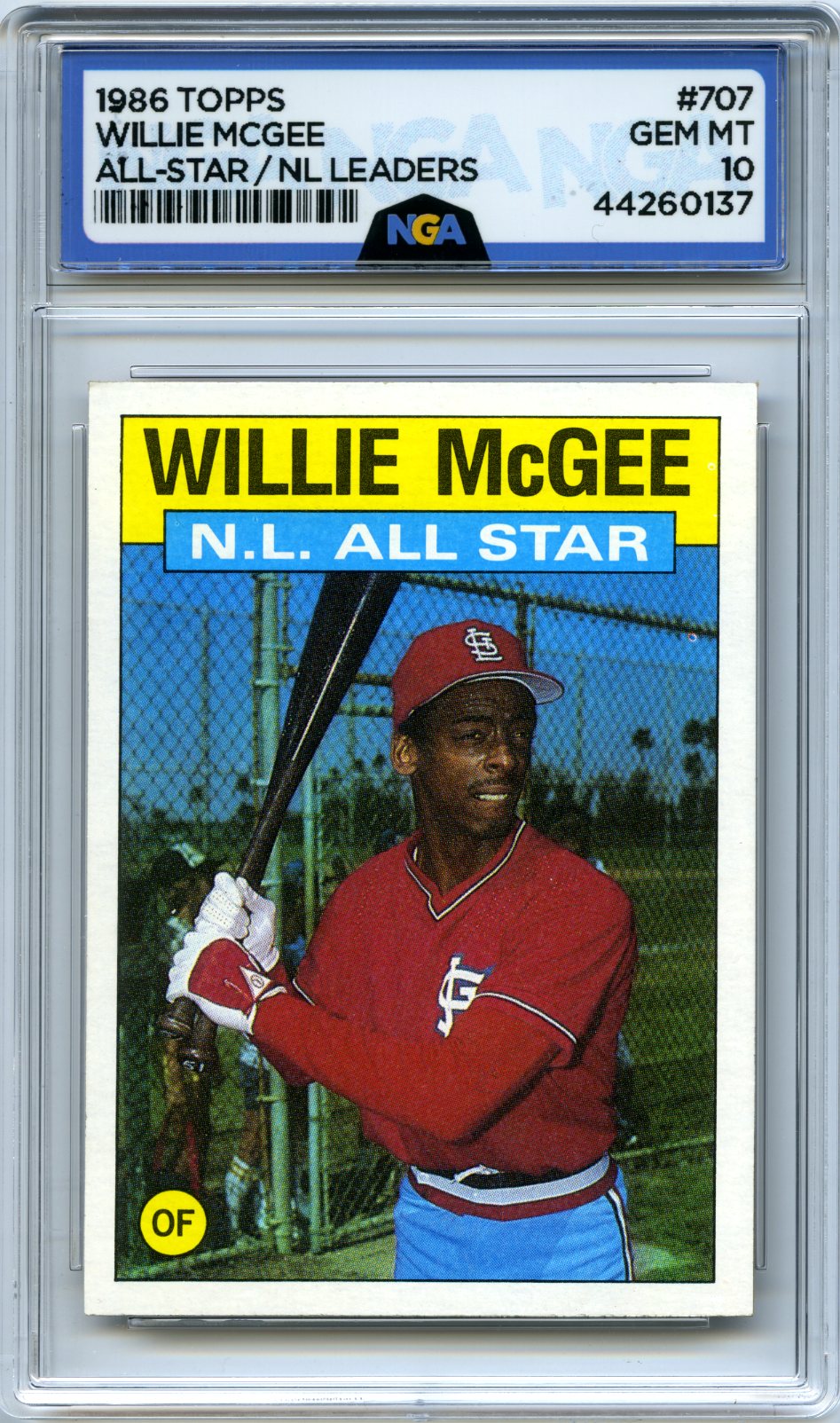 1986 Topps #707 Willie McGee Other 10