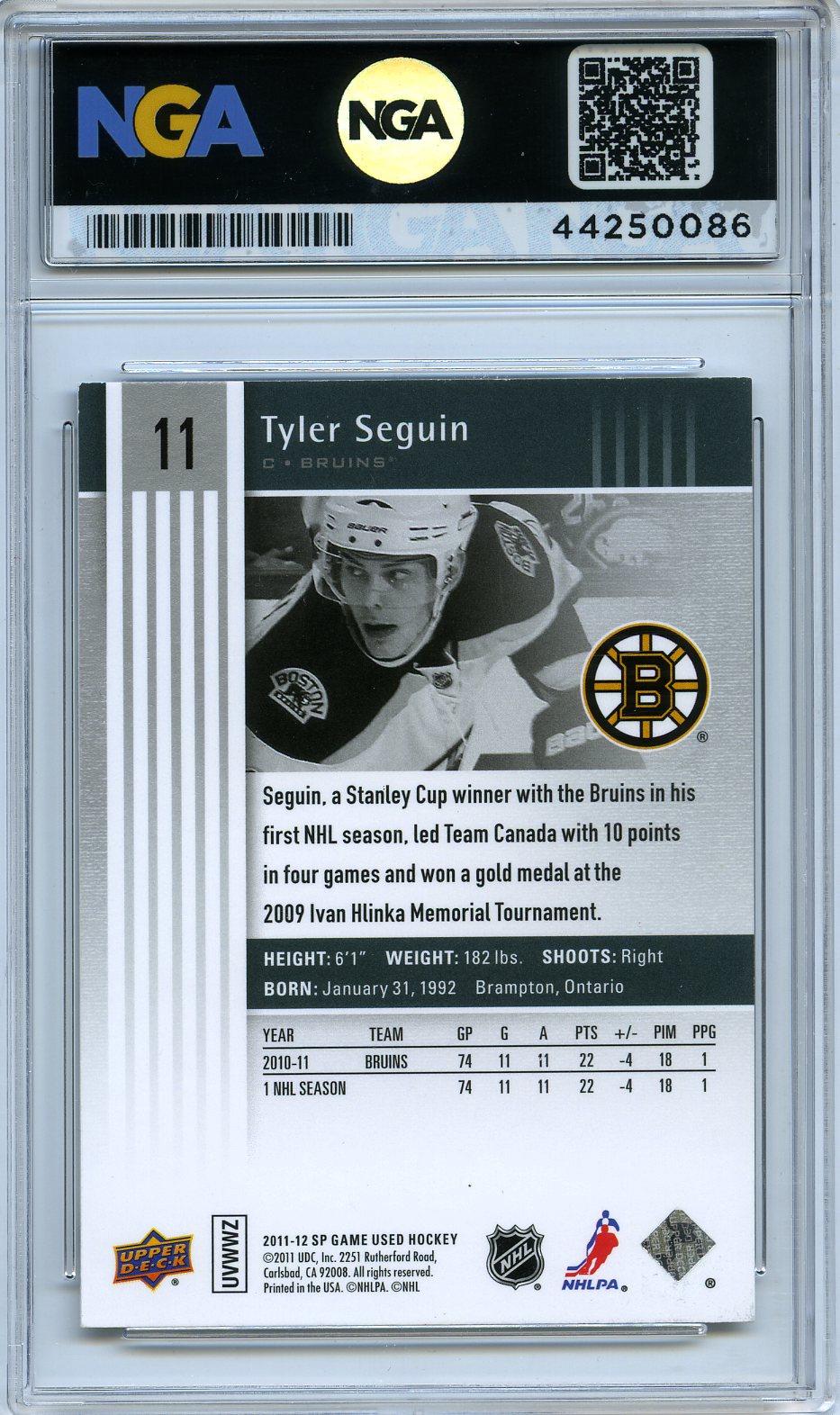 2011-12 SP Game Used #11 Tyler Seguin Other 9.5