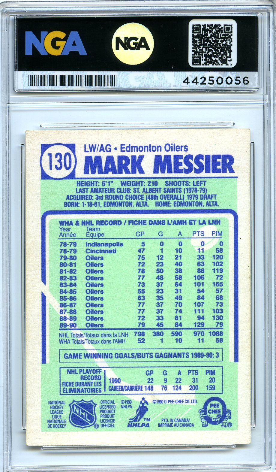 1990-91 Topps #130b Mark Messier Other 8