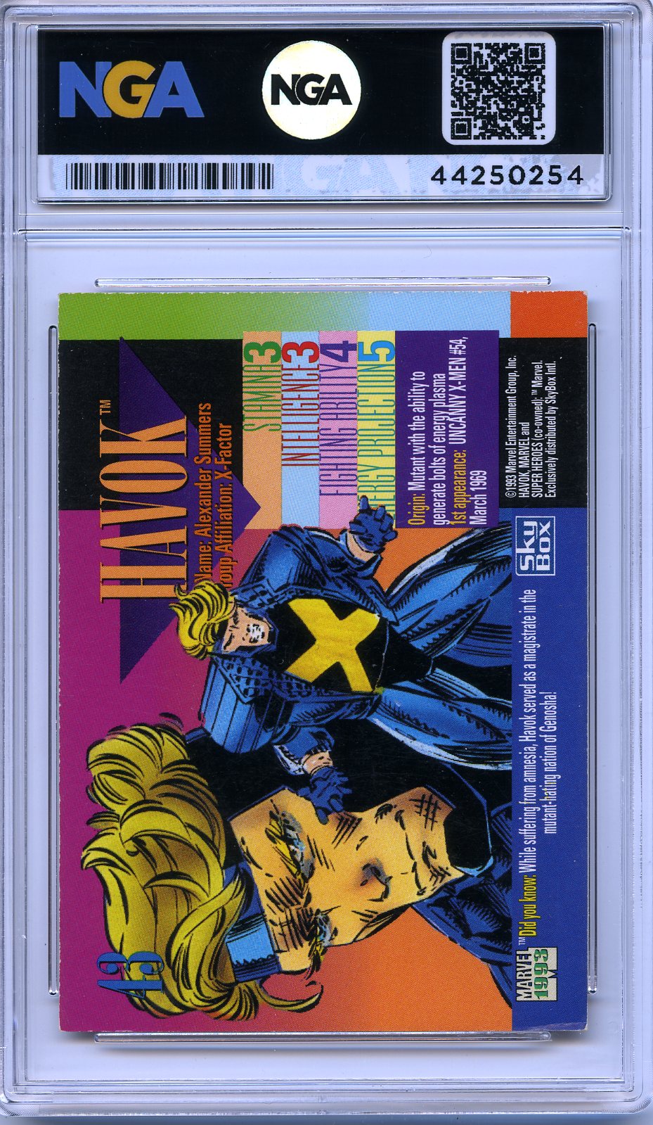 1993 SkyBox Marvel Universe #43 Havok Other 9.5