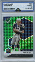 2021 Panini Mosaic #282 Tom Brady Prizm Green NGA 10